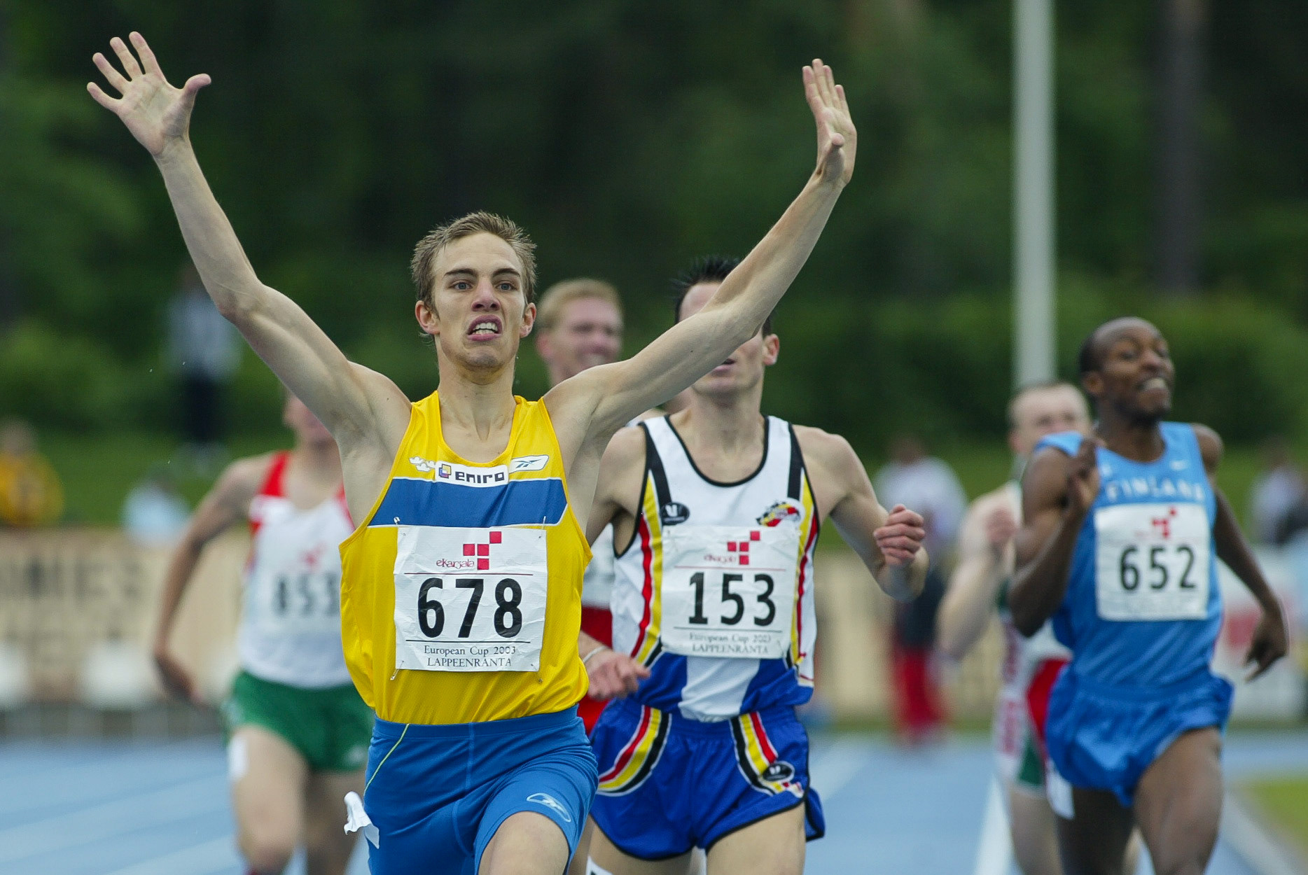 Rickard Pell won 800 meter at the European Cup in Lappeenranta 2003.