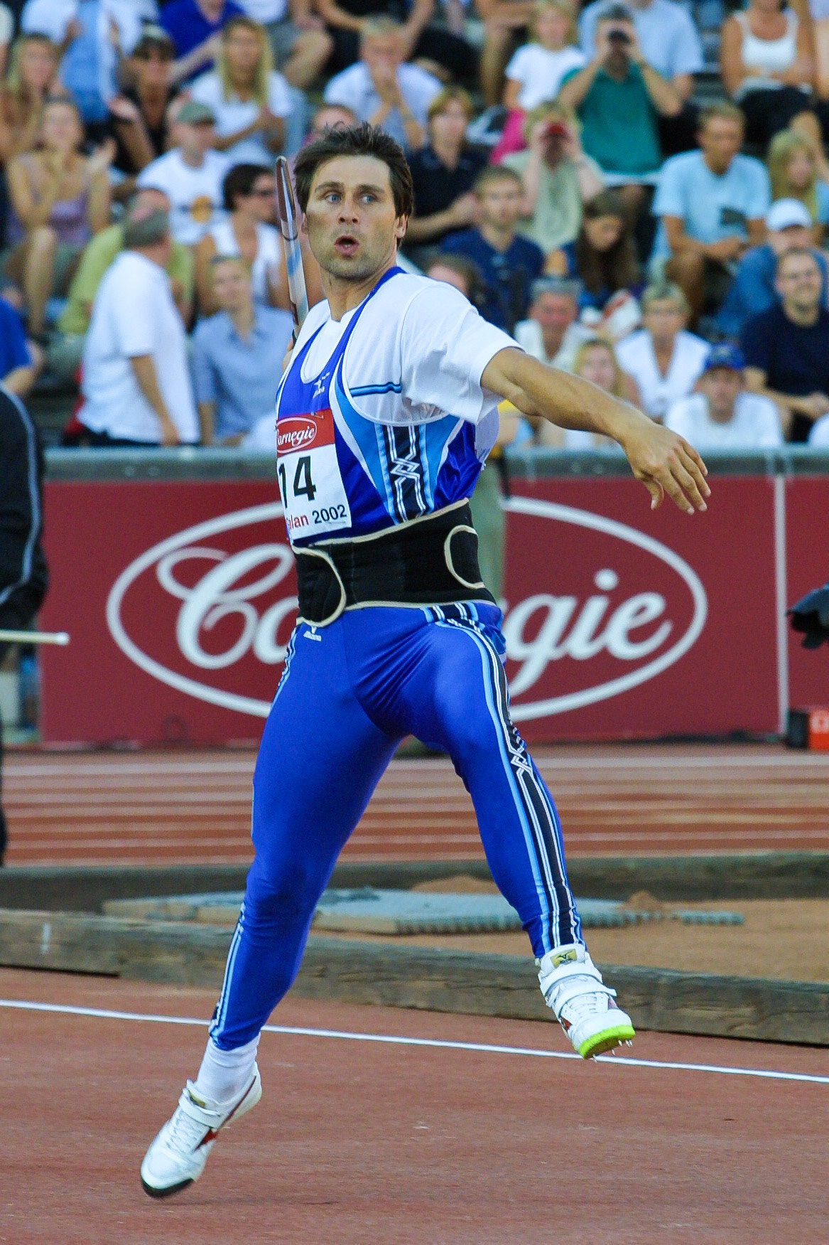 The world record holder in javelin Jan Zelezny in Stockholm 2002