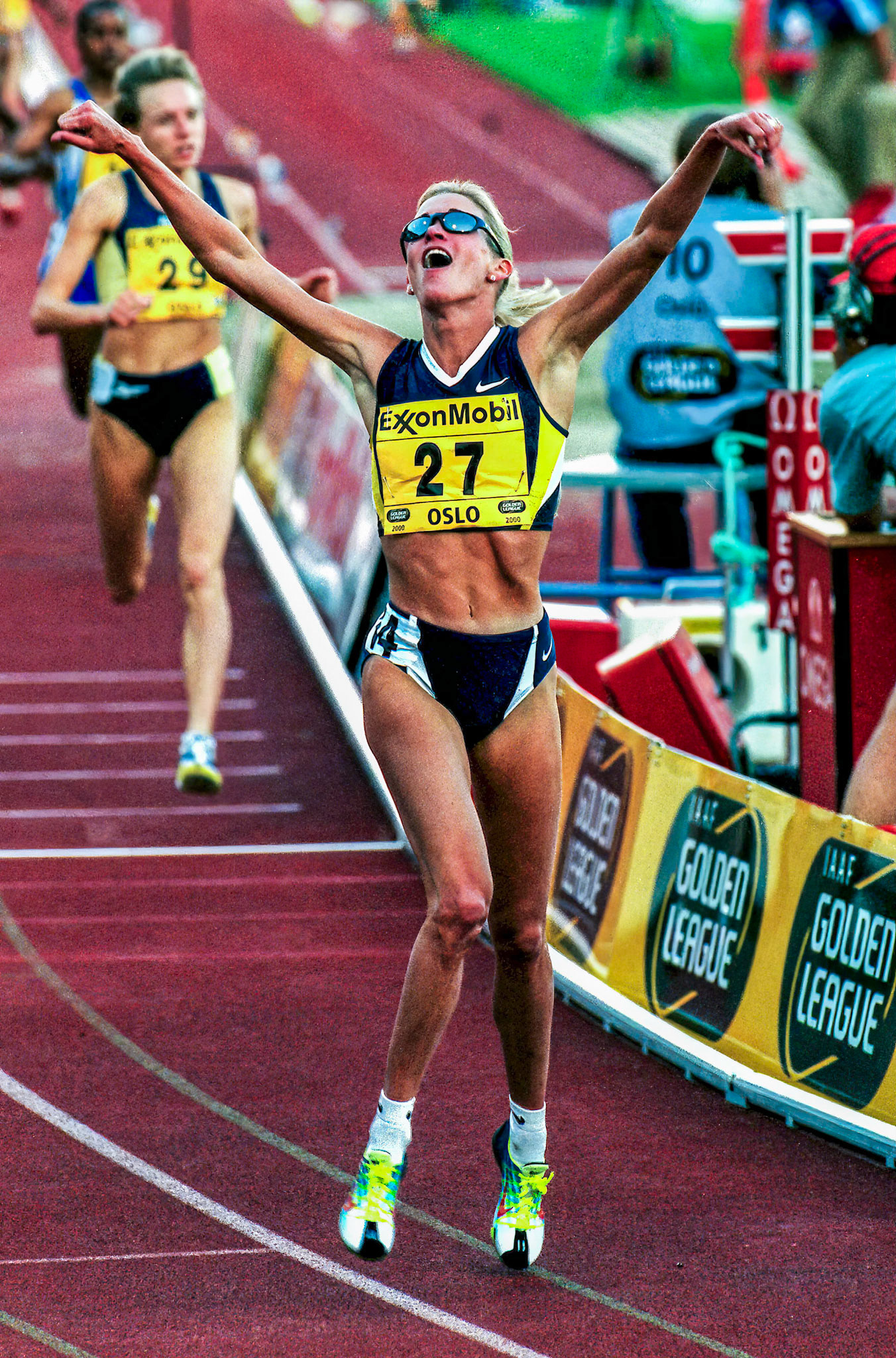 Suzy Favor-Hamilton won the 1500 meter in 3:57,40 in OSlo 2000.
