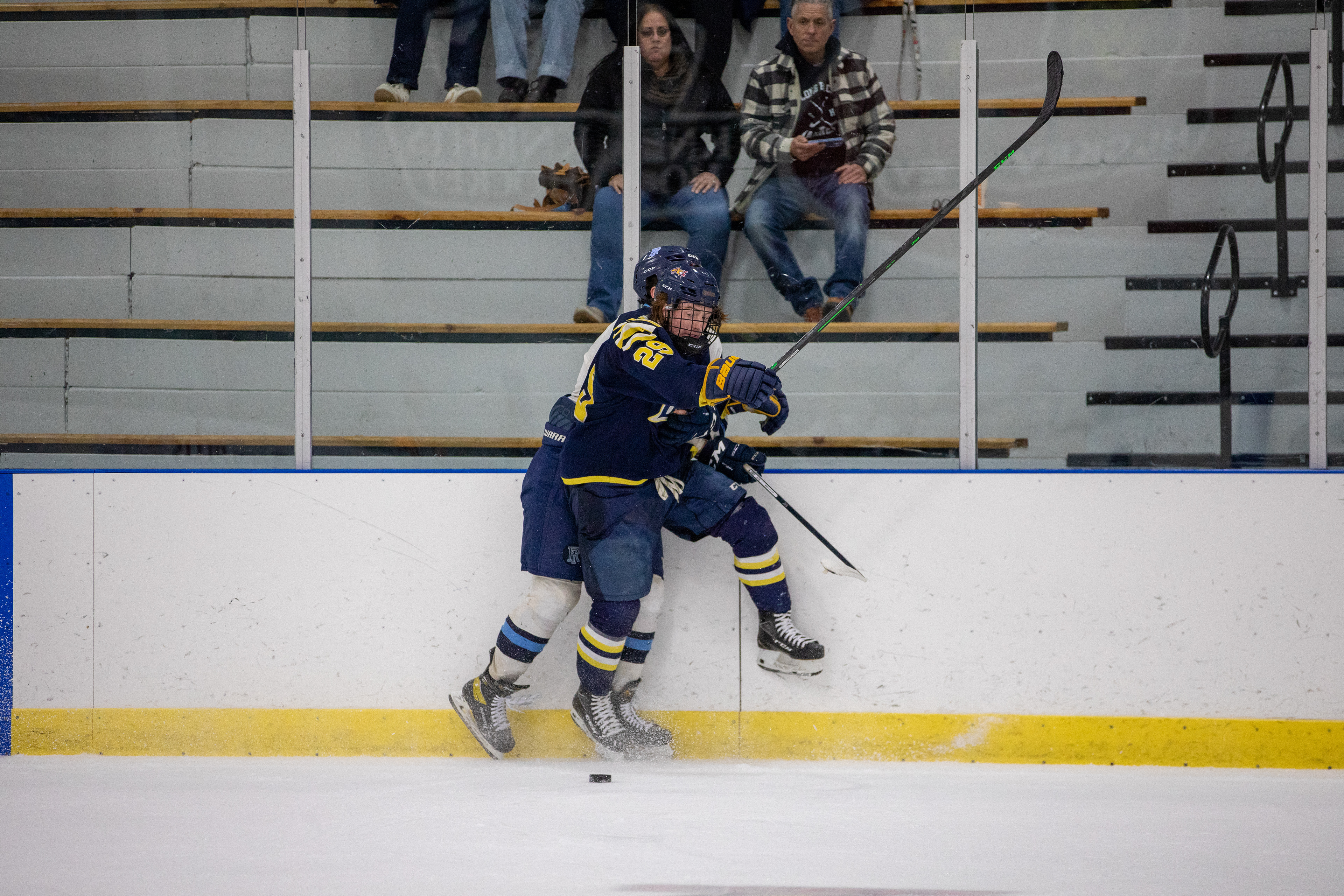 Drexel D1 Forward Ryan Sambuco with a big hit on a University of Rhode Island Forward on 03/04/2023.