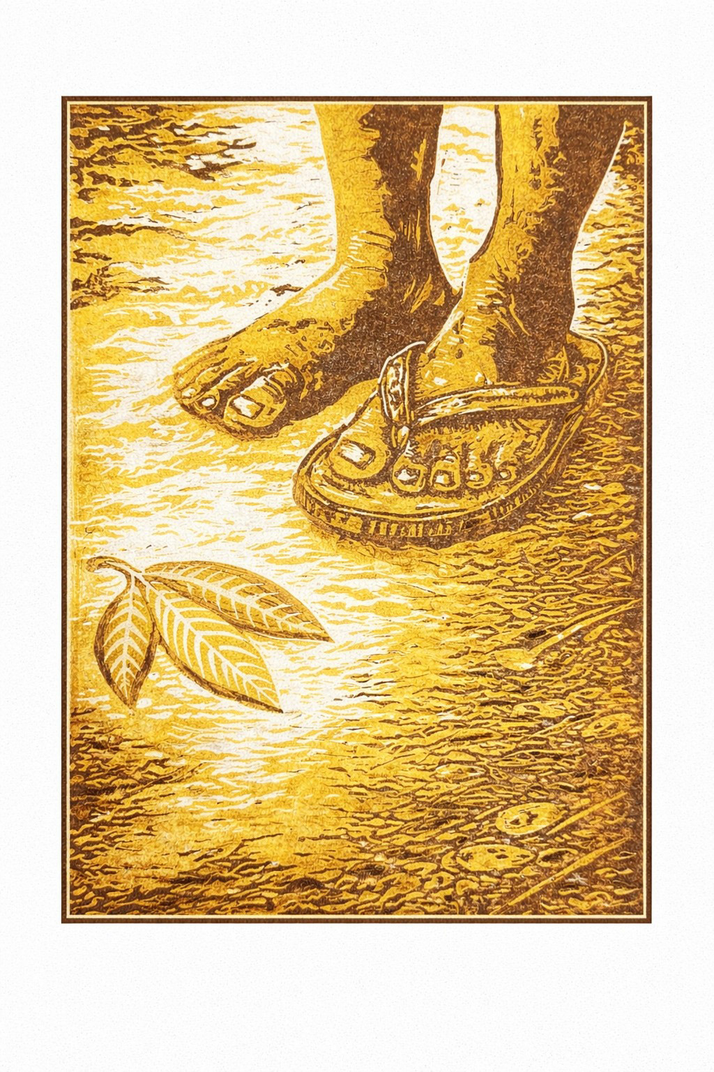 We Are Still Here | Linoleum Block Reduction Print | 11" x 14" on Handmade Paper