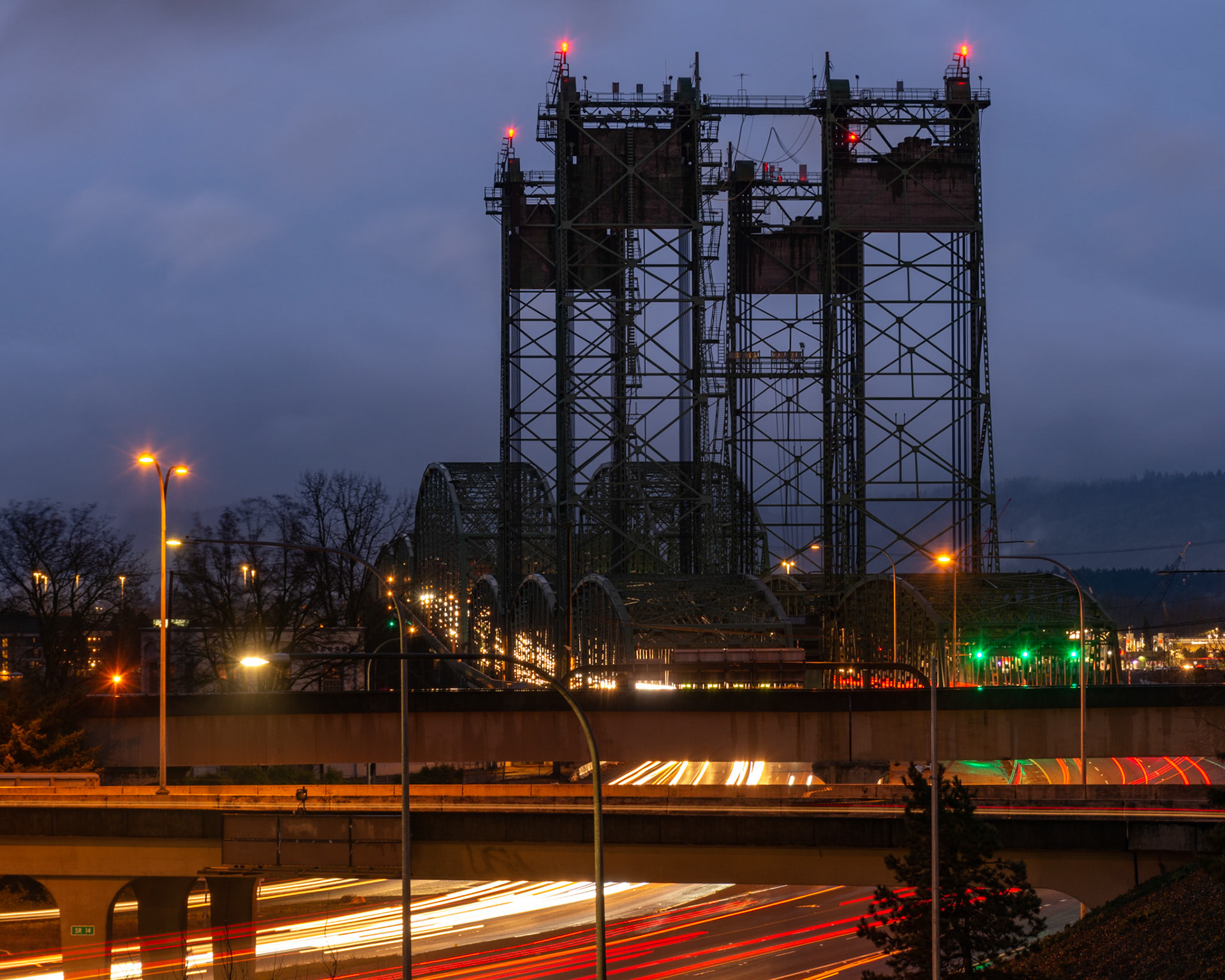 December 30. Rushing Home..  I-5 Interstate Bridge, Vancouver, Washington, United States