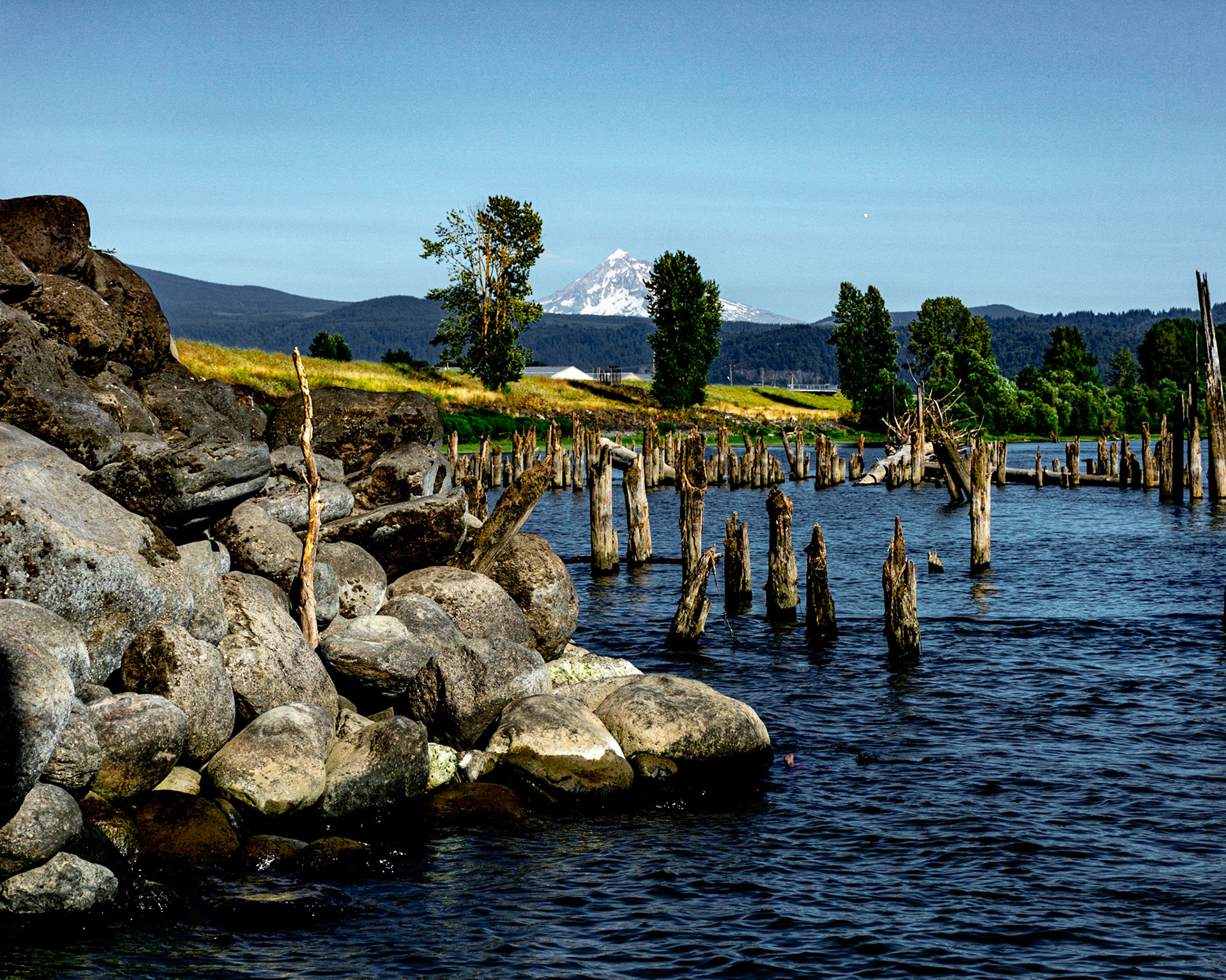 August 1. Wood and Hood.  Steamboat Landing Park, Washougal, Washington, United States