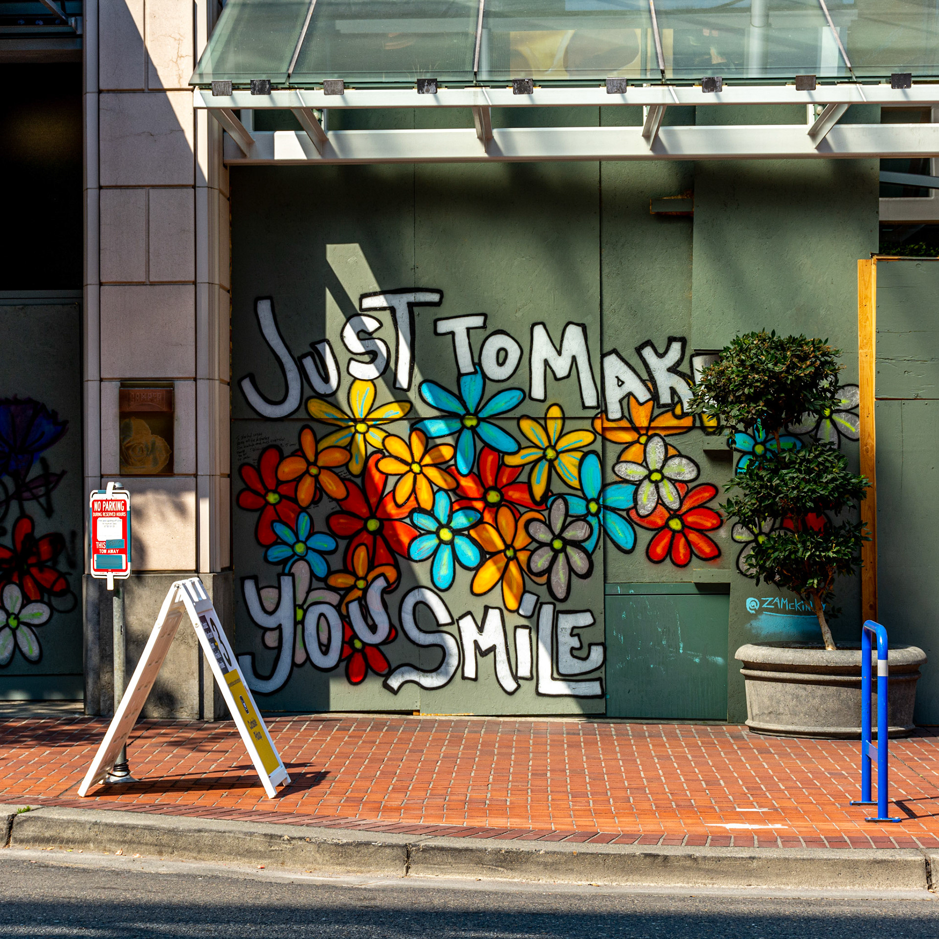 September 4. Just Smile.  Pioneer Place, Portland, Oregon, United States