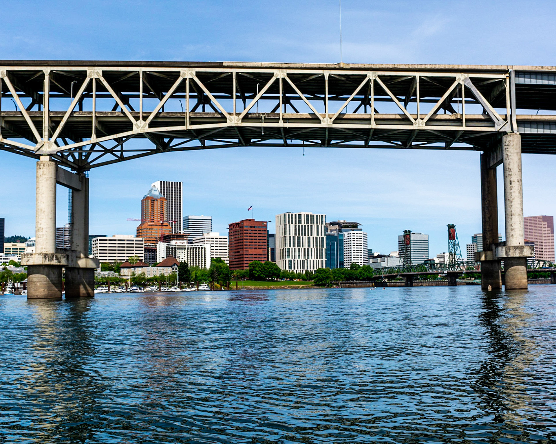 May 10. Downtown Bridges.  Marquam Bridge, Portland, Oregon, United States