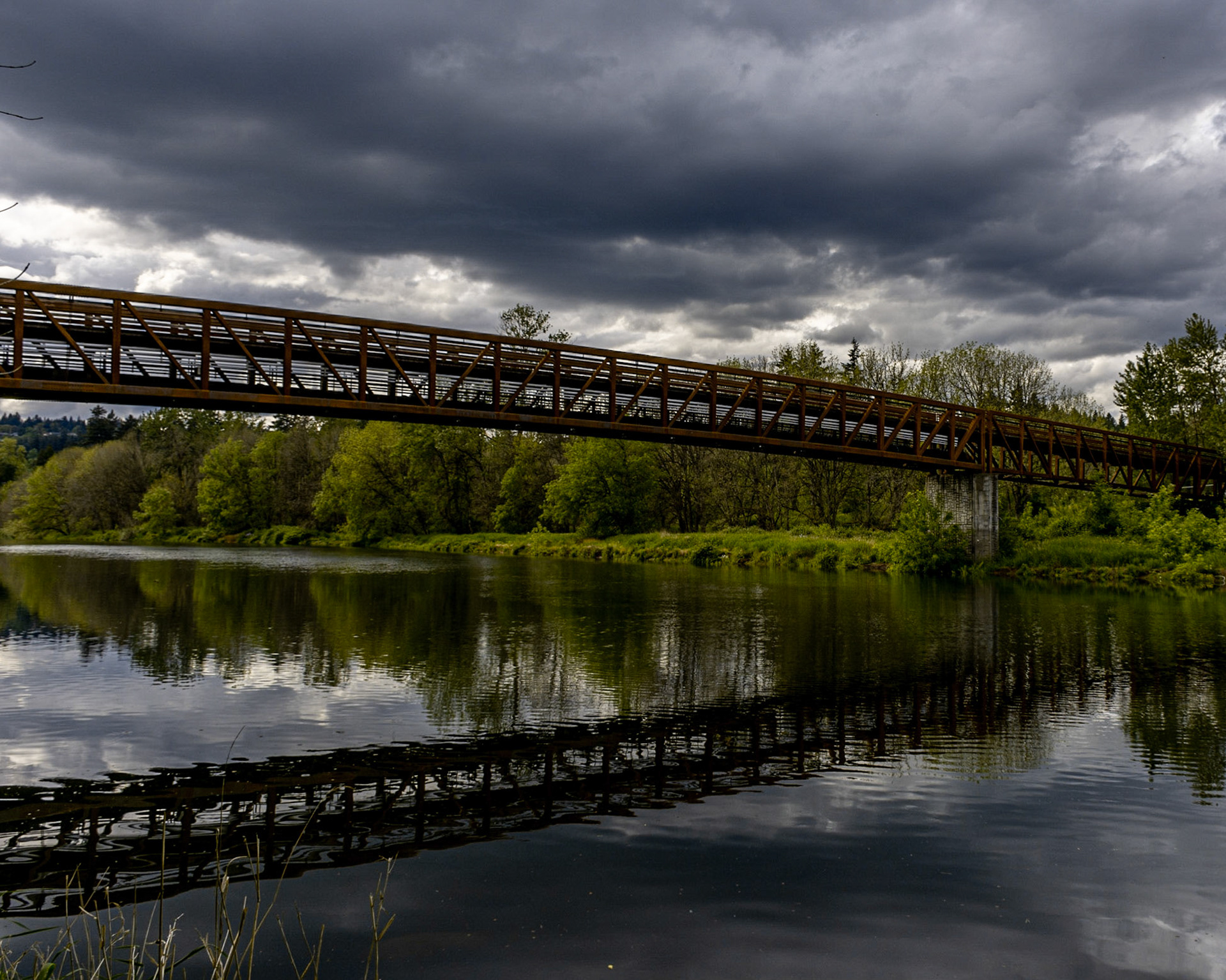 May 13. Passing Storms.  Washougal River Greenway, Camas, Washington, United States