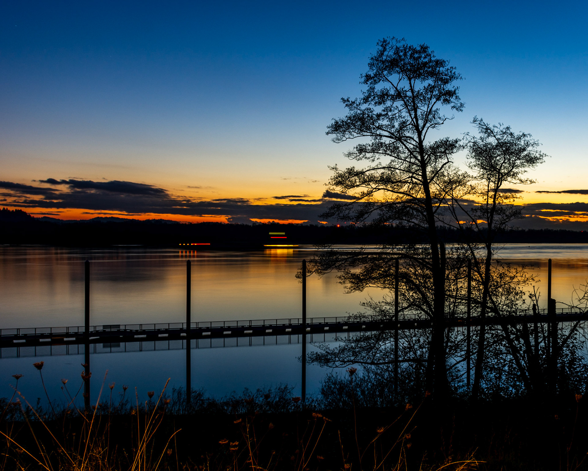 November 11. November Sunset.  Steamboat Landing Park, Washougal, Washiington, United States