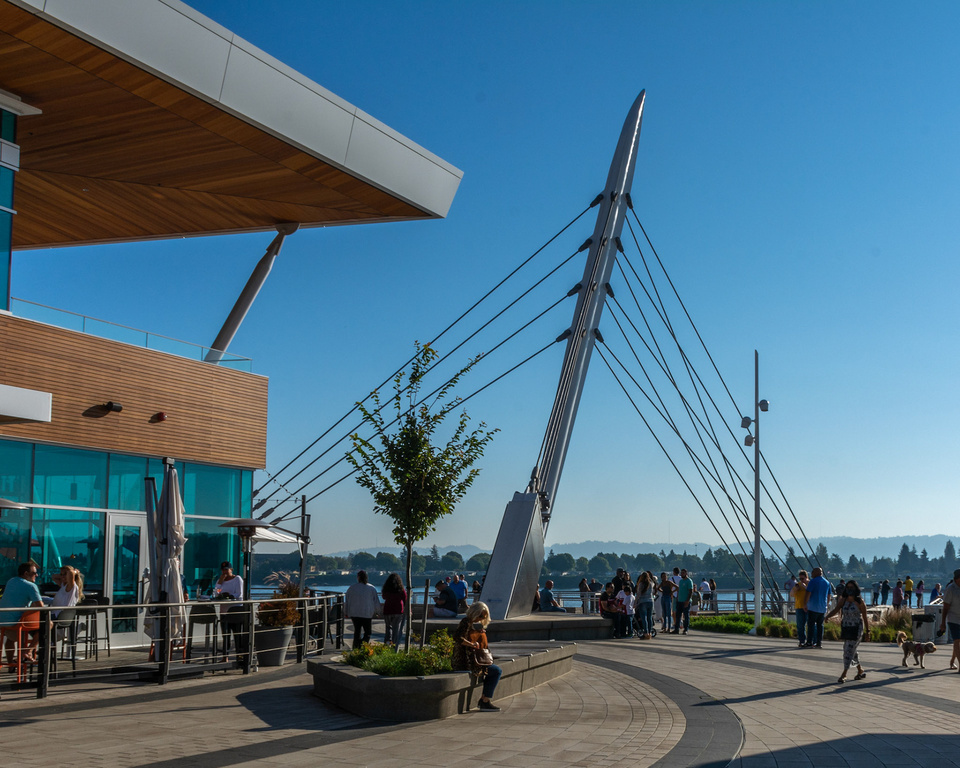 October 3. Busy Day on the Plaza.  Grant Street Pier, Vancouver, Washington, United States