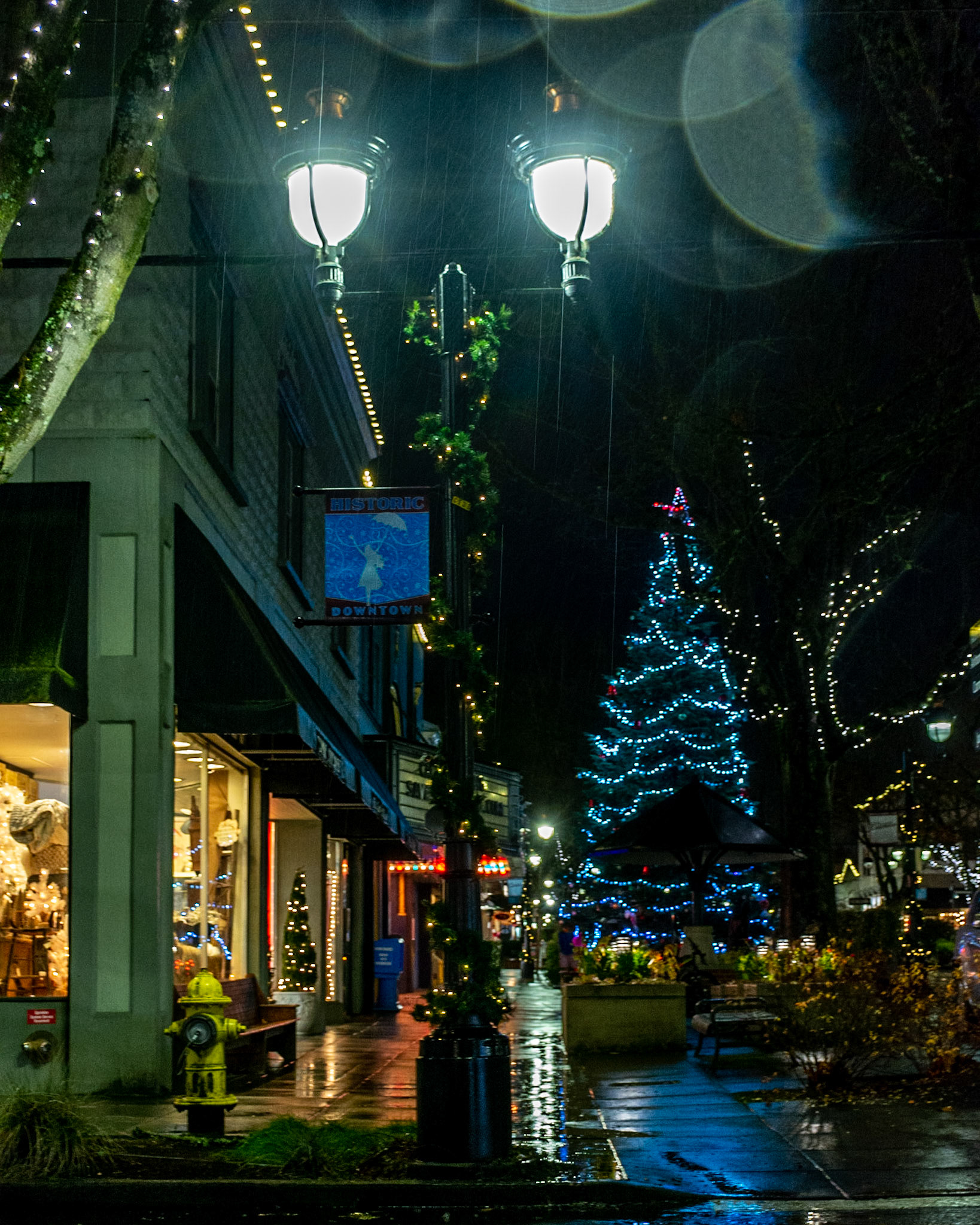 December 11. Rain Downtown.  Camas, Washington, United States
