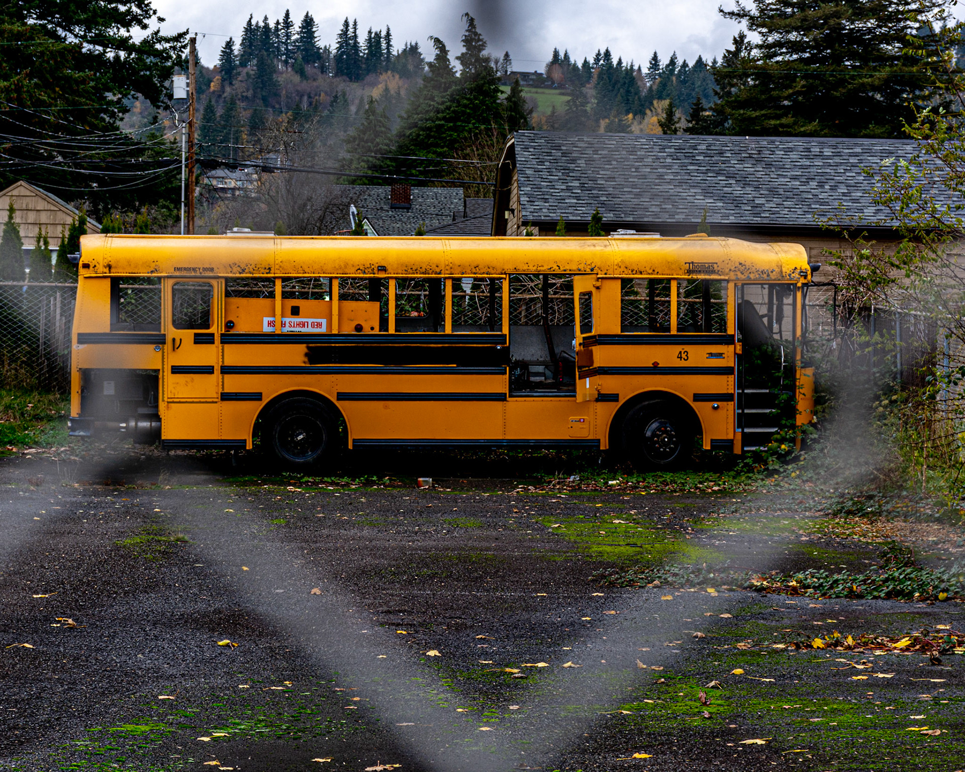 November 19. Bus Stopped.  Washougal School District Bus Garage, Washougal, Washington, United States