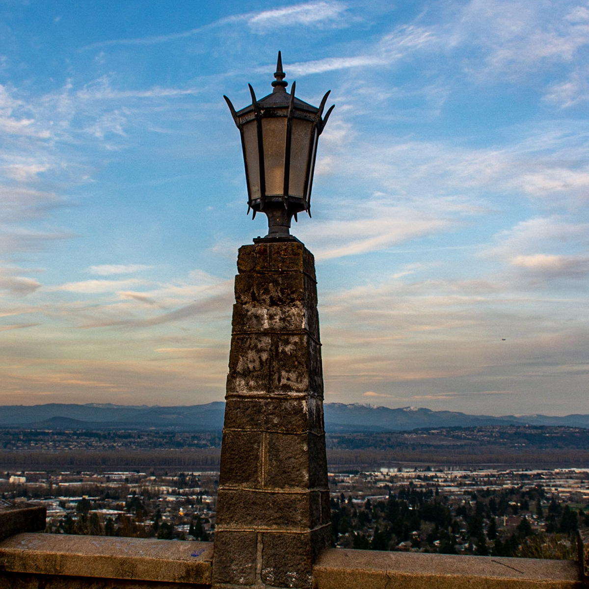 February 21. Evening Lamppost.   Joseph Wood Hill Park, Portland, Oregon, United States