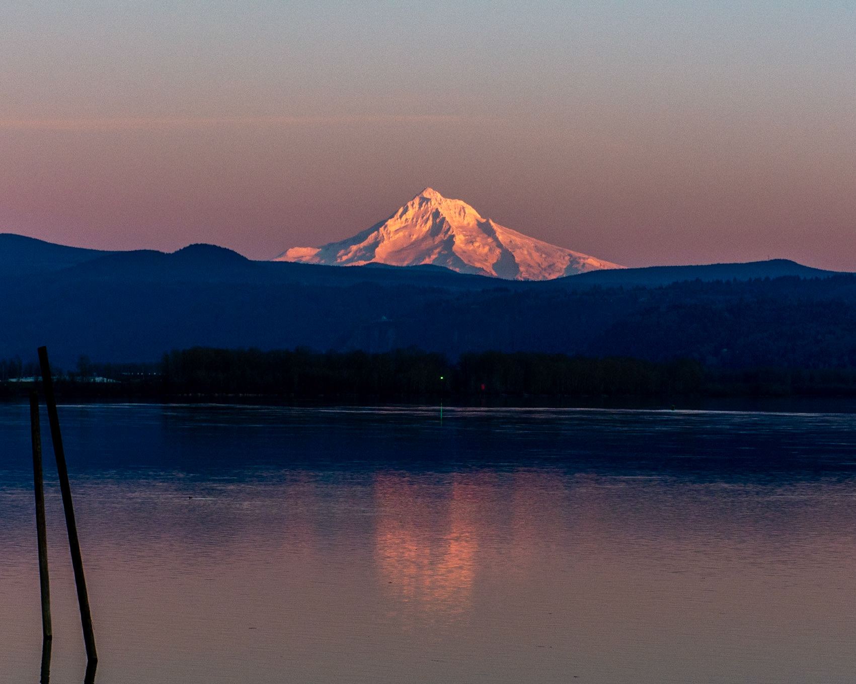 February 10. Sunset Reflections.  Washougal Waterfront Park, Washougal, Washington, United States