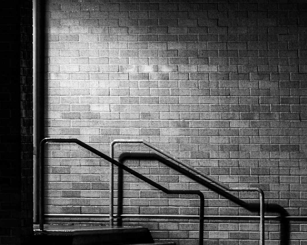 February 6. Shadowy Stairs.   Helen Baller Elementary School, Camas, Washington, United States