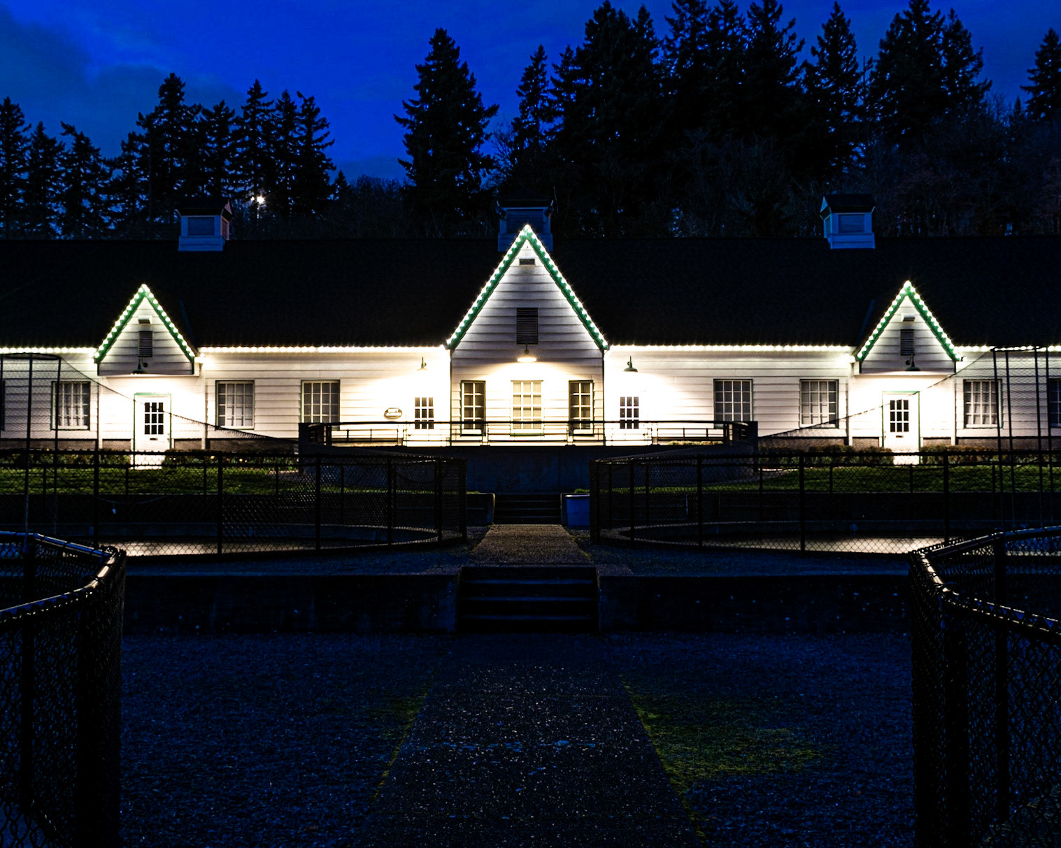 February 17. Hatchery by Night.   Vancouver Trout Hatchery, Columbia Springs, Vancouver, Washington, United States