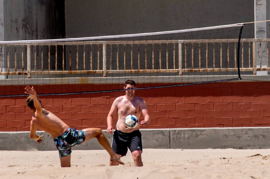 Volleyball - Saved with a kick