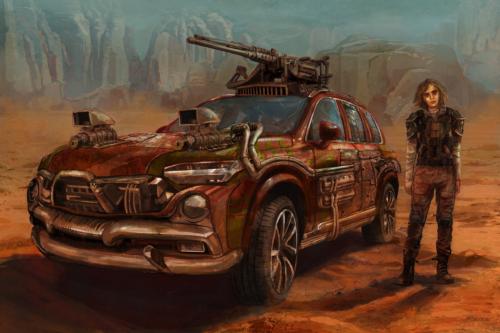 Post Apocalyptic Car + Character