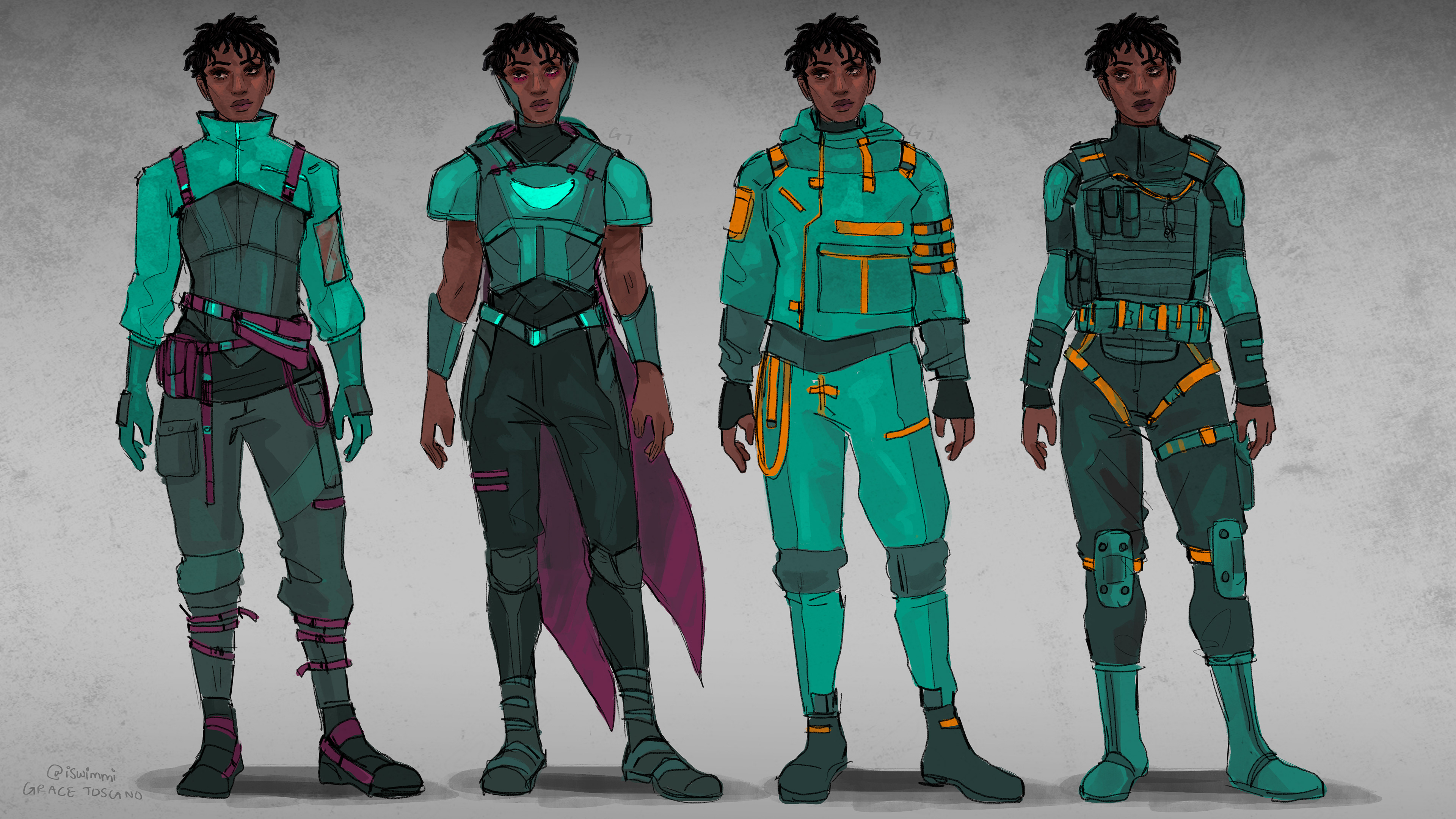 Cyber Warrior Roughs