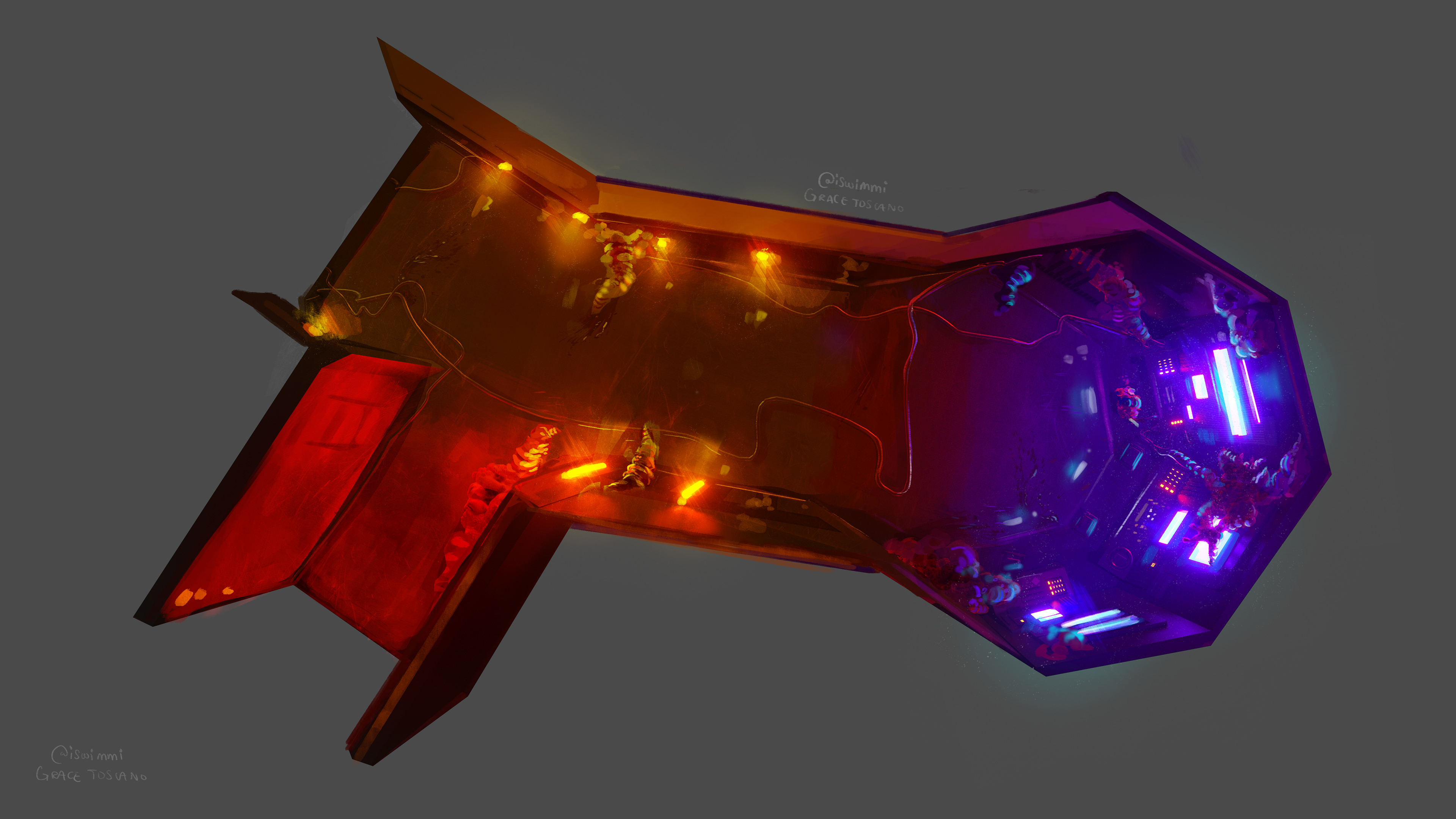 Top View Hallway Sketch