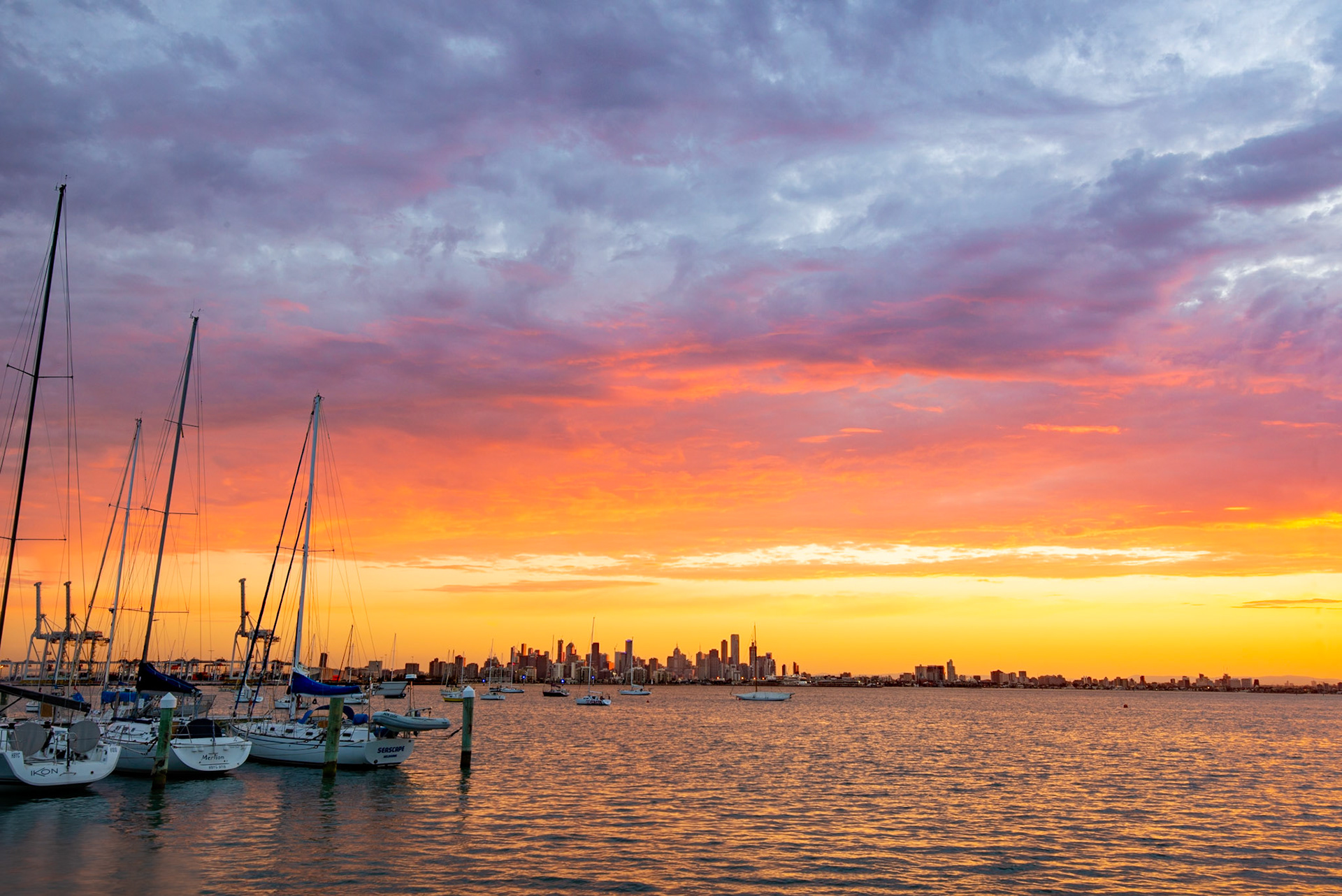 CBD from Ferguson Street Pier - Williamstown, Melbourne, Victoria