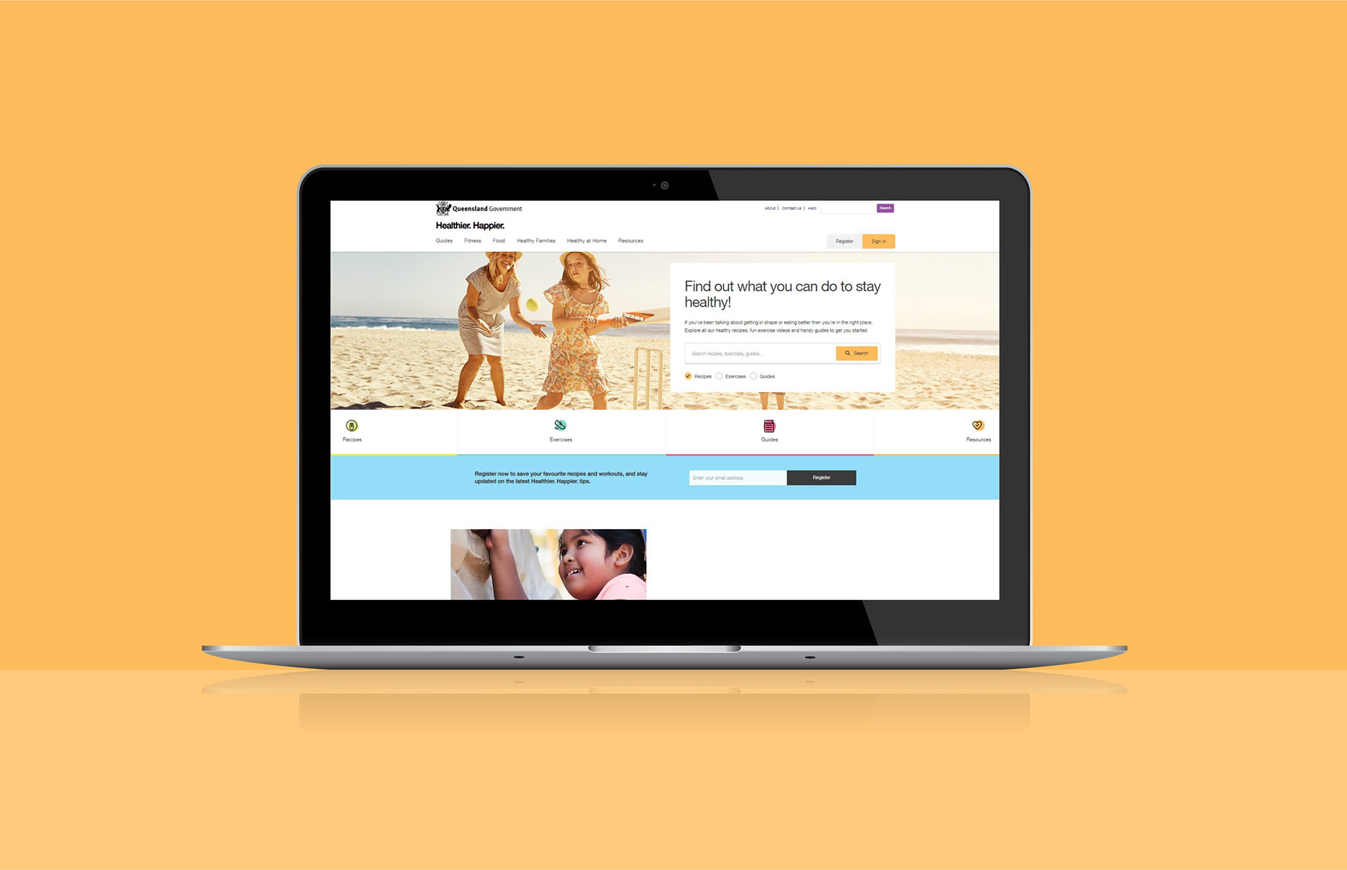Image showing Healthier. Happier. website on a laptop