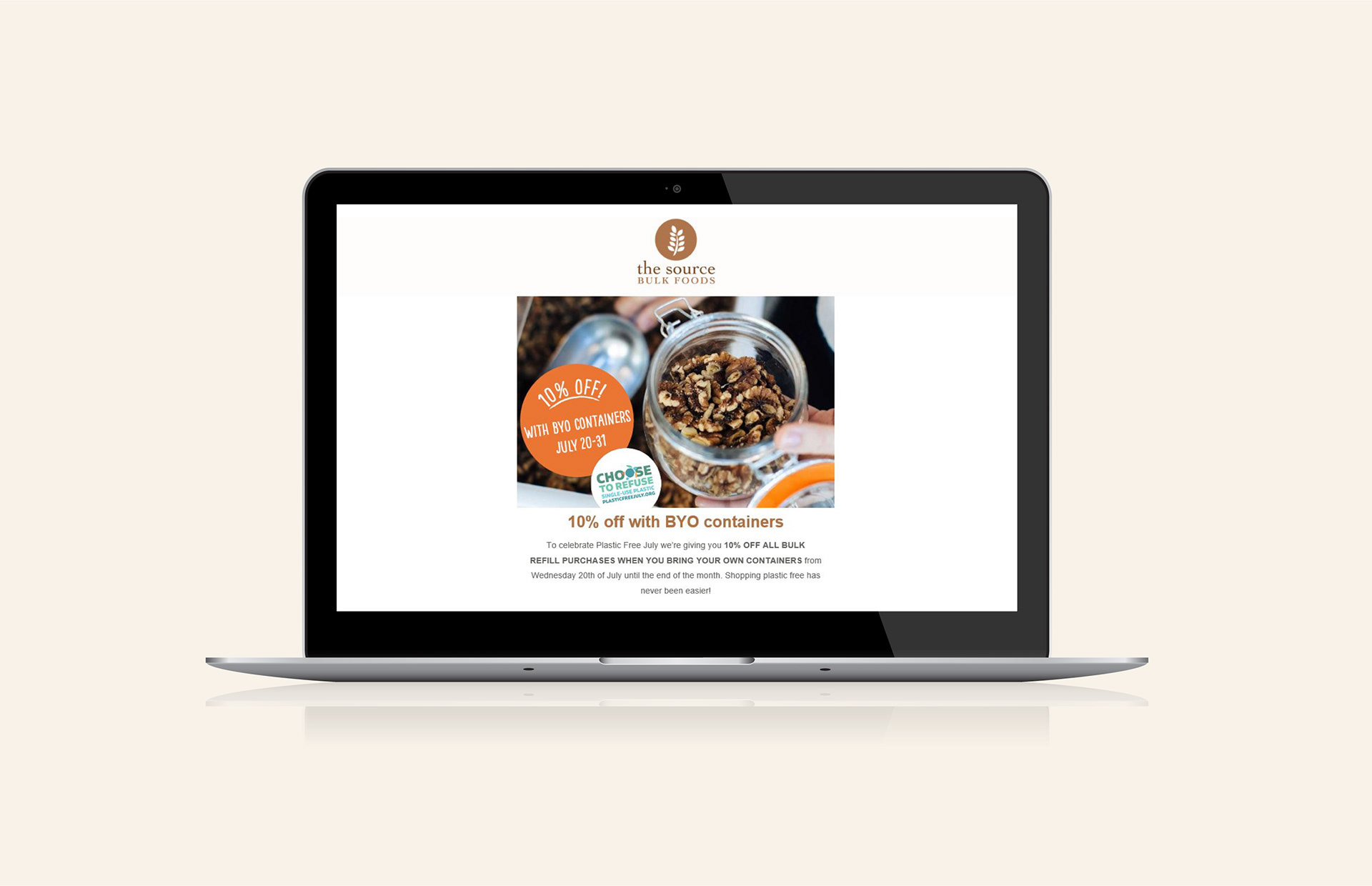 Image of laptop with email example