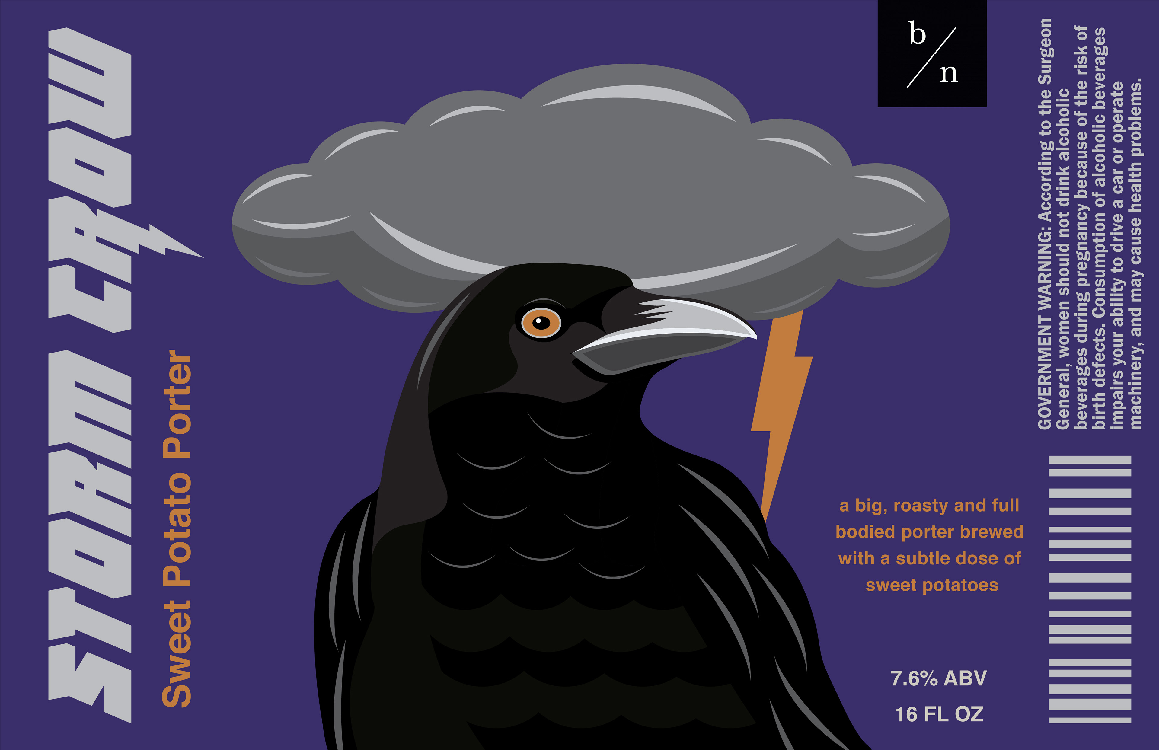 Storm Crow Craft Beer Label