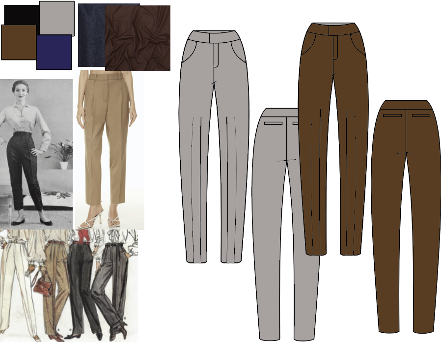 CAD Flats & Inspiration- Pleated Trousers