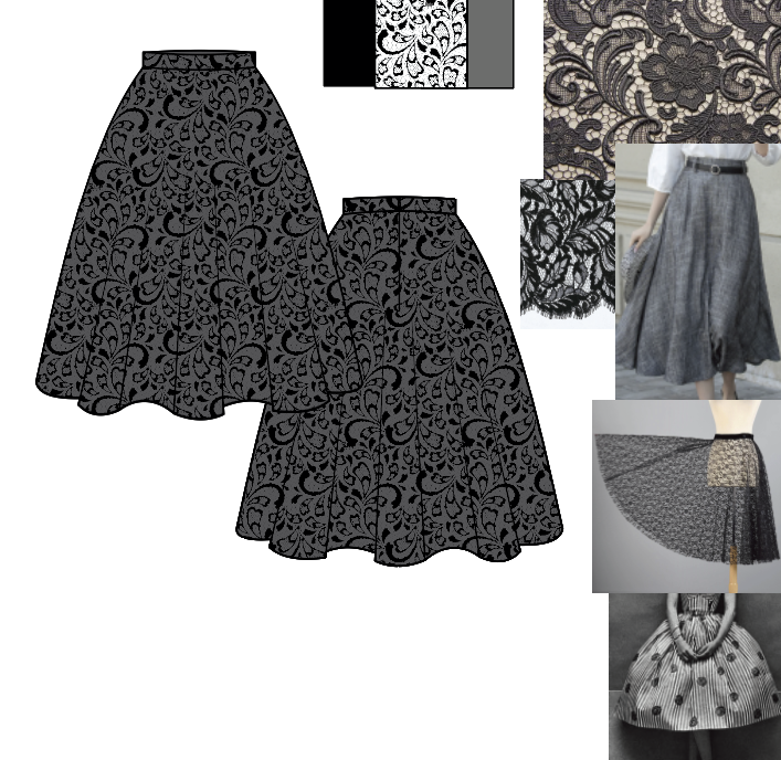 CAD Flat & Inspiration- Lace Skirt