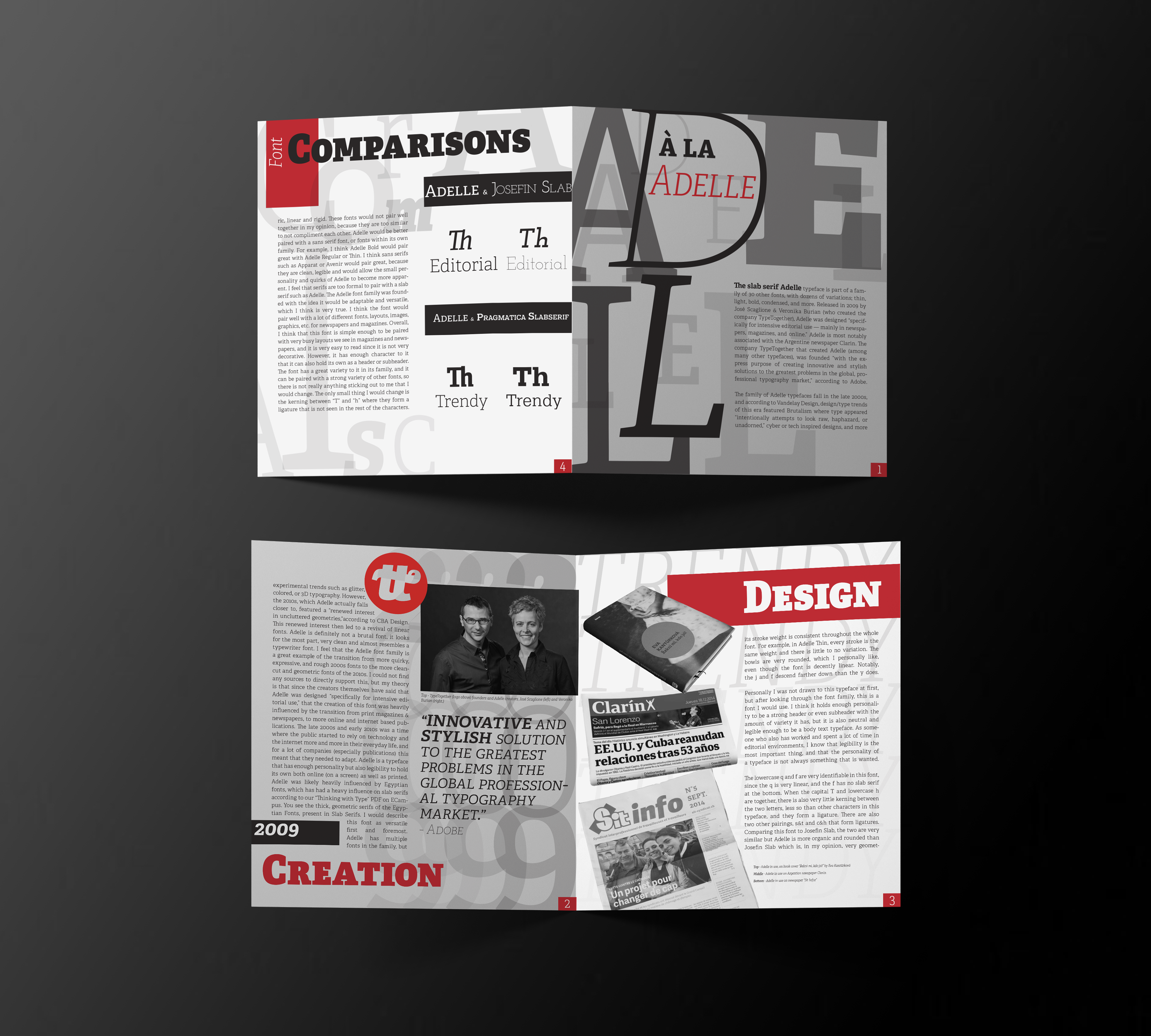 ©Emily Schopfer | Typeface Spread created in Adobe InDesign