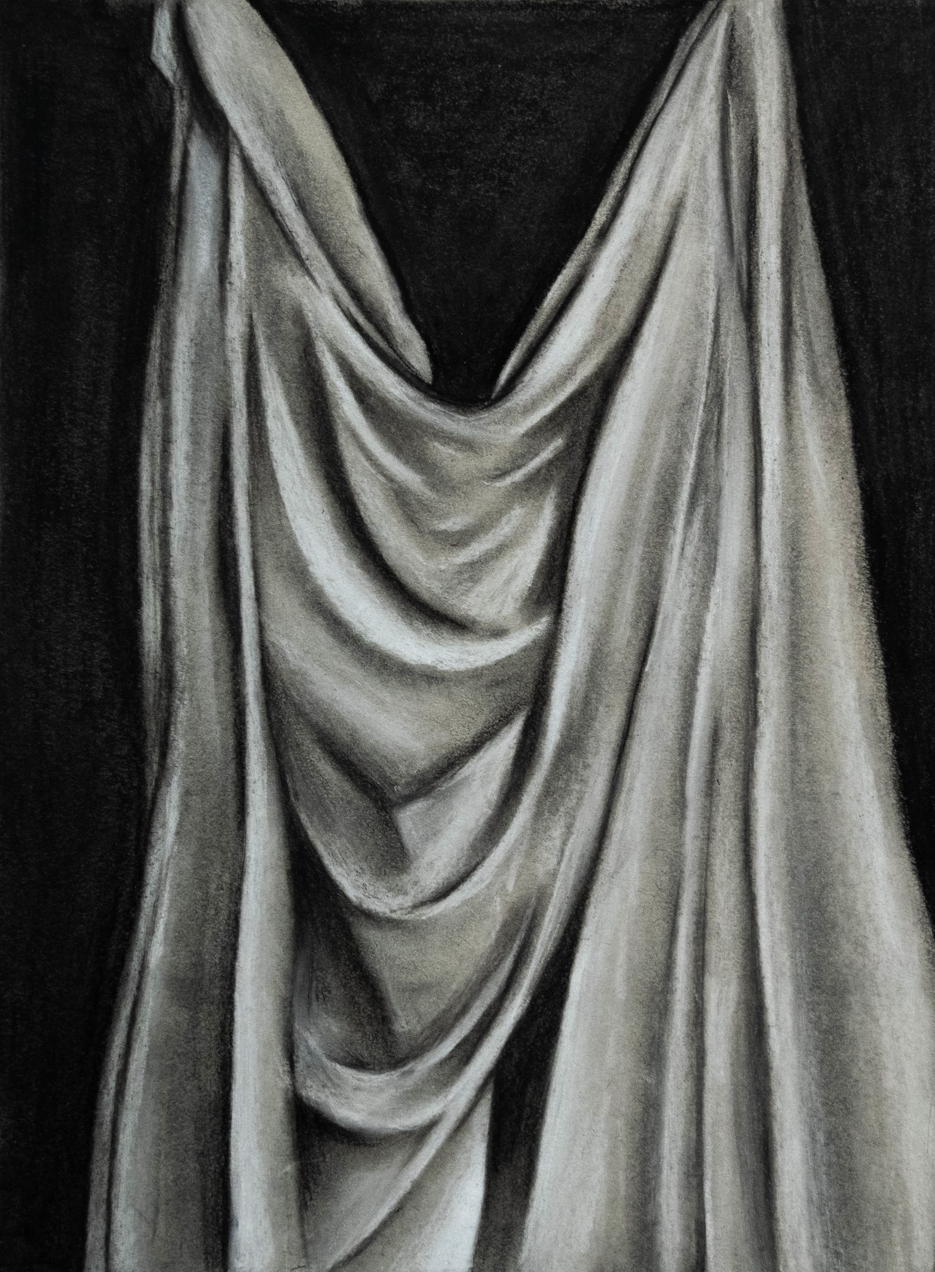 Emily Schopfer Untitled 2 (Charcoal Cloth), 2020 Charcoal 8 x 11 1⁄2 Section B - Breadth (Drawing Categories - Drawing, Technique