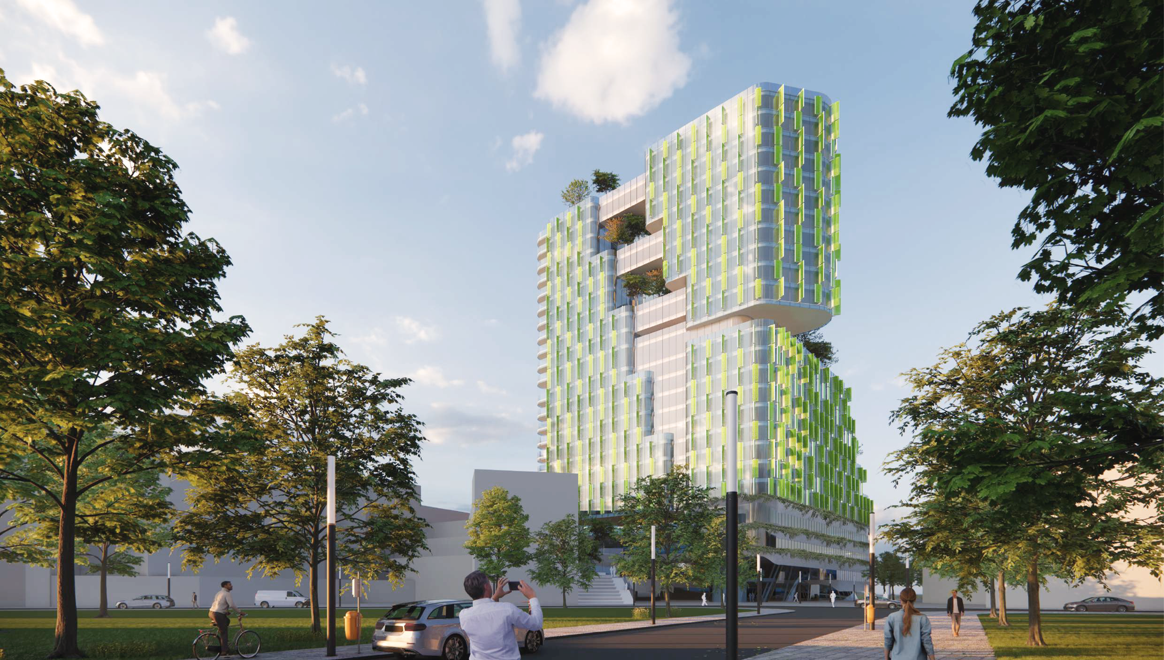 Making the International House iconic, these roof gardens also reduce the pressure of the volume on the Southern space of the site by dividing the tower into three-parts.