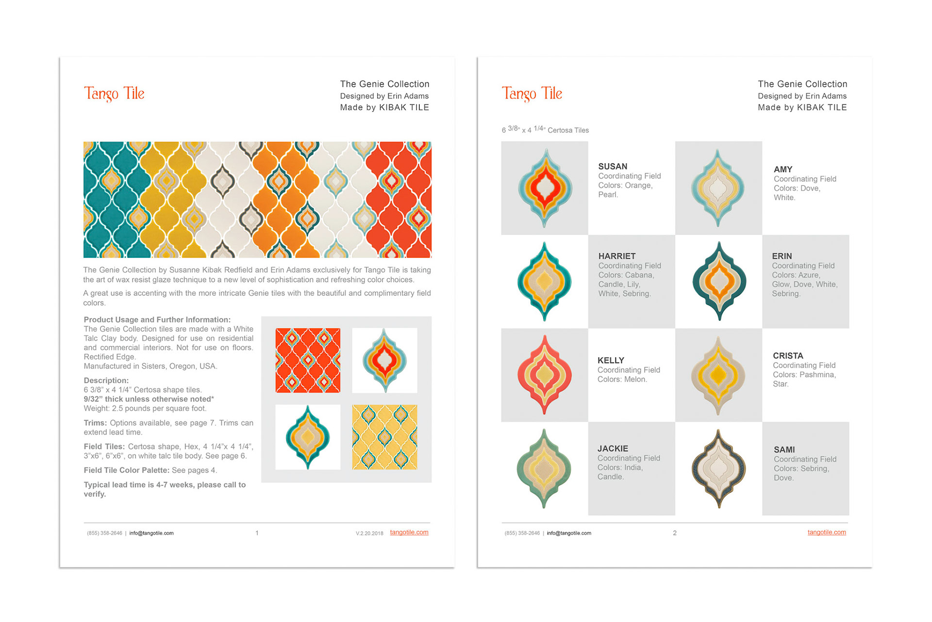 From Genie Collection info Sheets