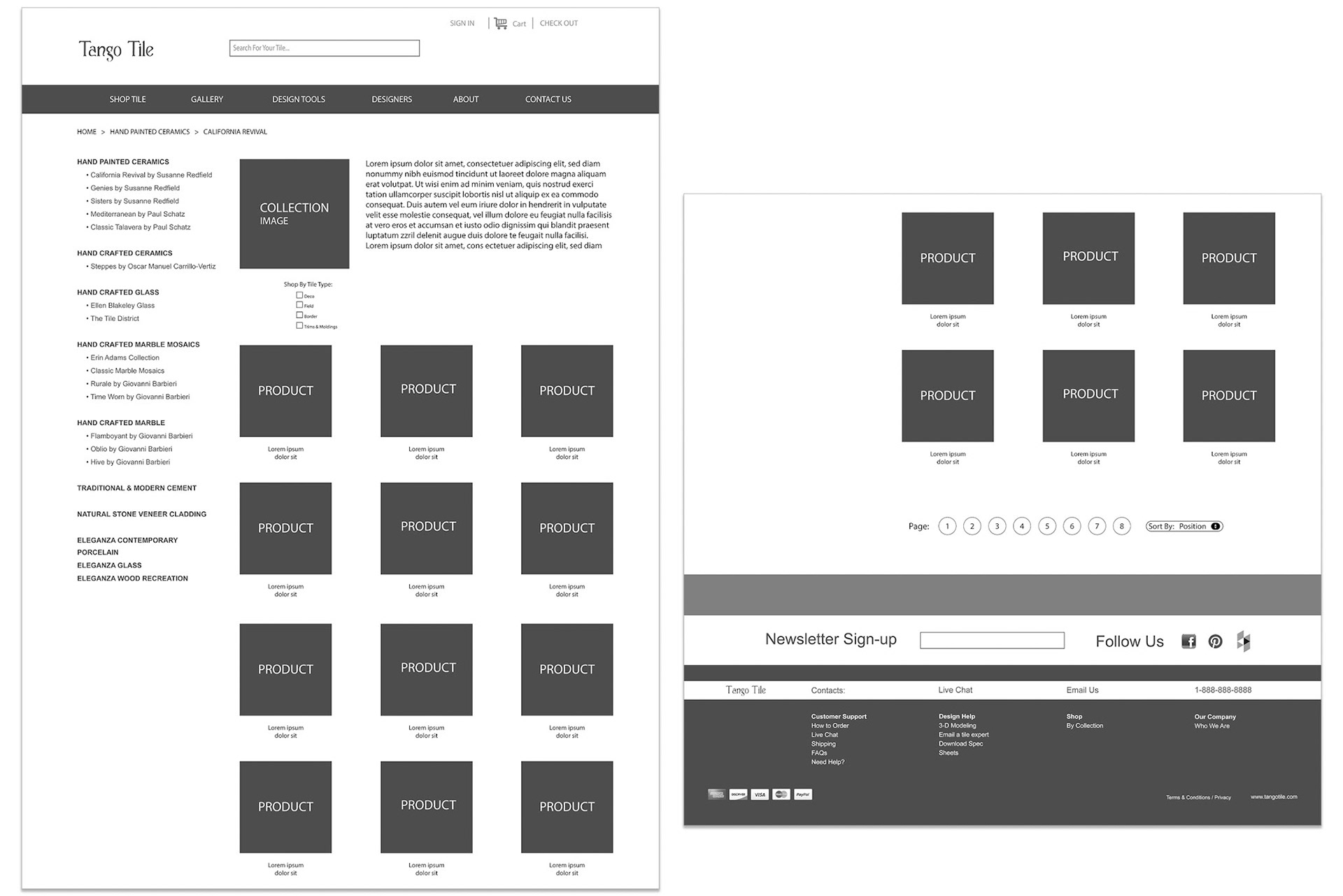 Collection Page Wireframe