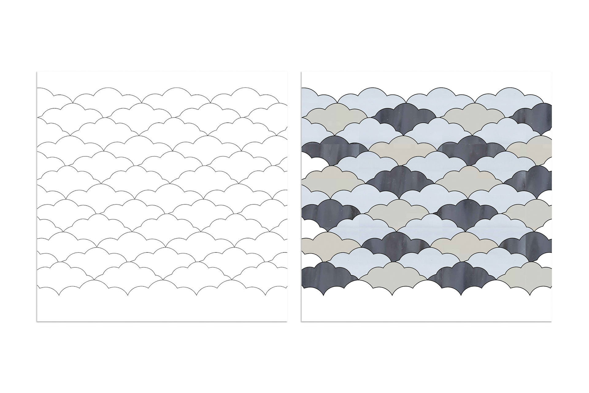 12" x 12" Clouds for glass mosaic