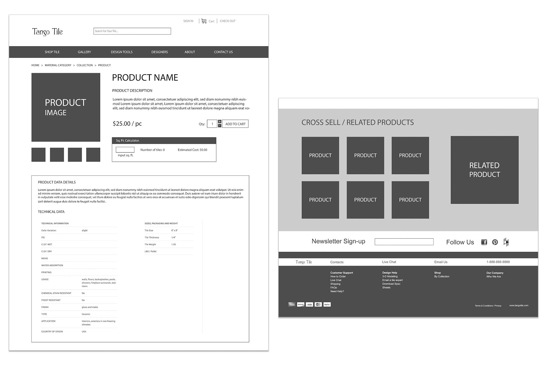 Product Page Wireframe