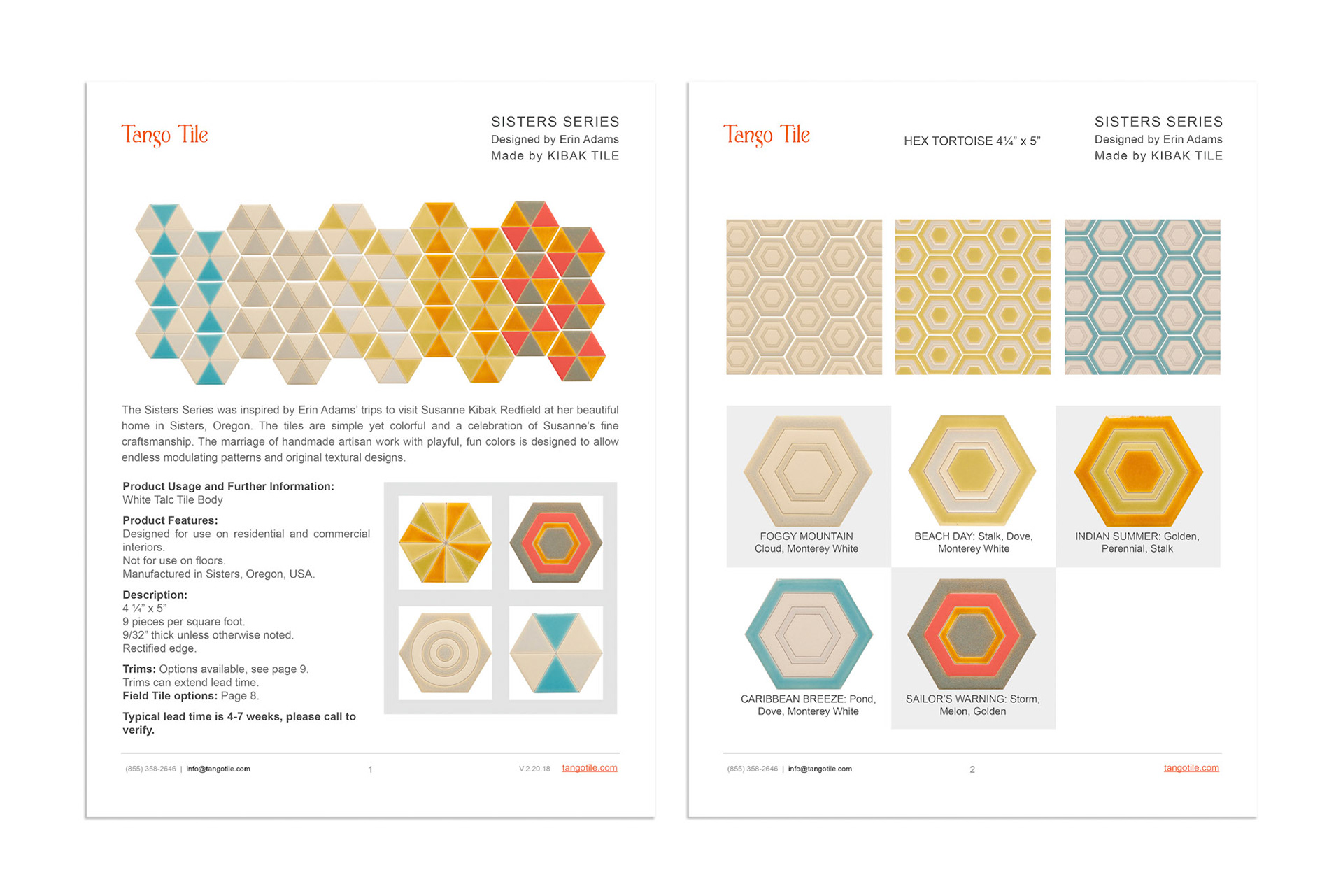 From Sisters Series Collection info Sheets