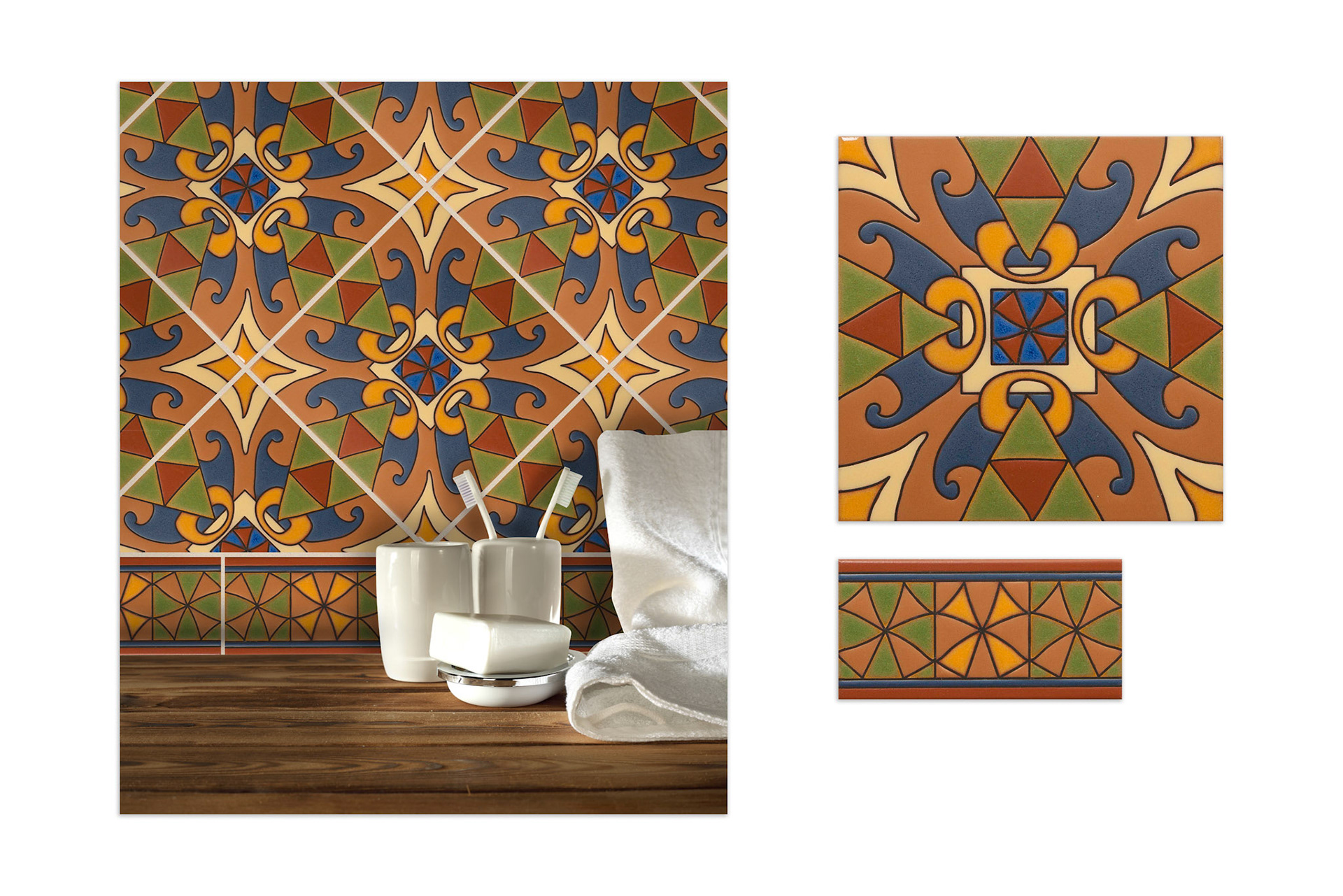 Kibak Tile, California Revival Ignacio & Navarro Border