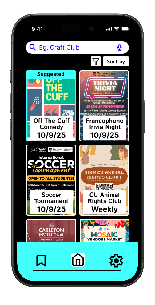 Home page in high contrast