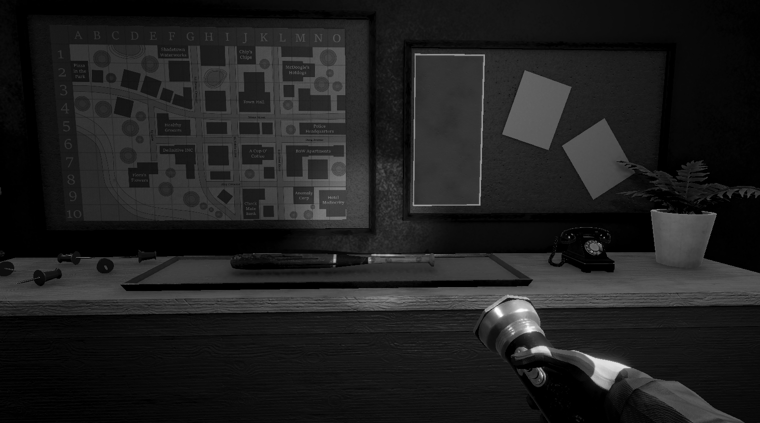 The murder weapon search puzzle