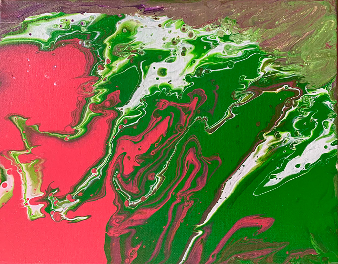 "Ocean waves" 14" x 11" acrylic paints on canvas, 2021, $800.00