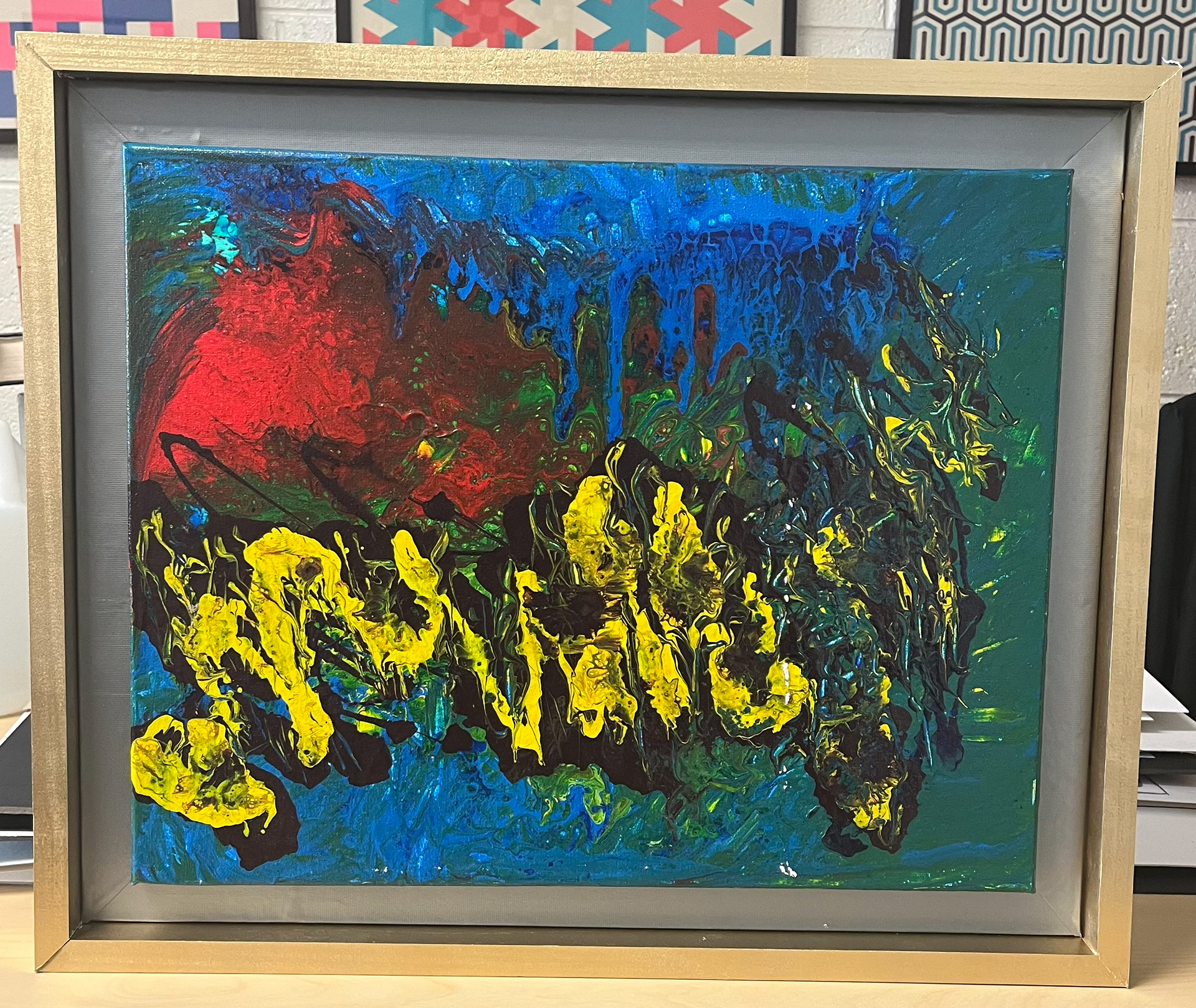 Series #6 20.5" x 21.5"  acrylic paints on canvas, 2021, $1,000.00