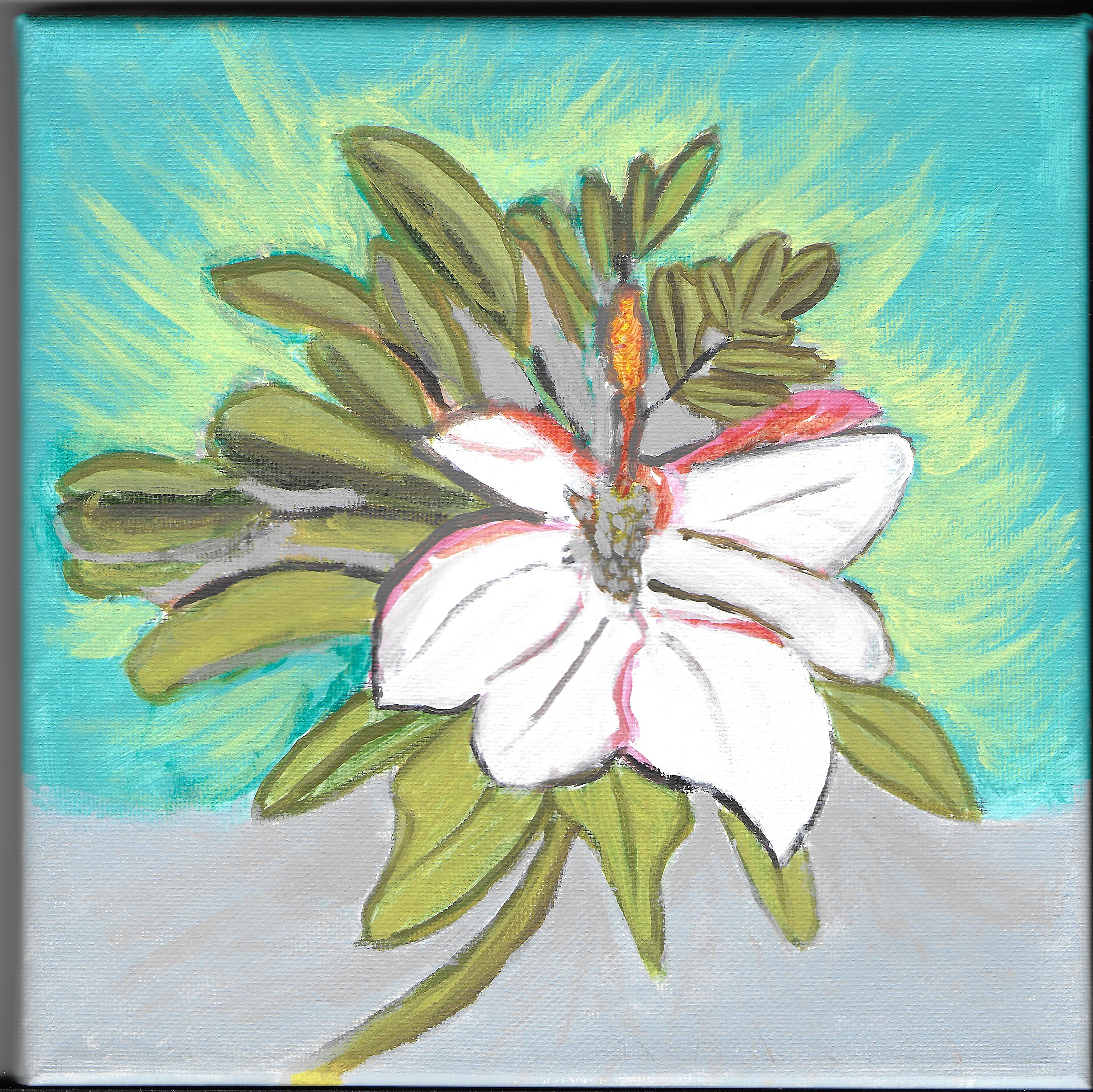 "The Manolia Flower"  8" x 8" , 2023