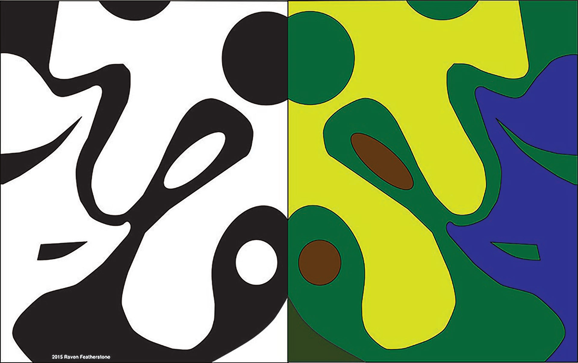 $1,600.00 "Organic Blog 2"  31" x 48" Illustration printed on stretched canvas 2015