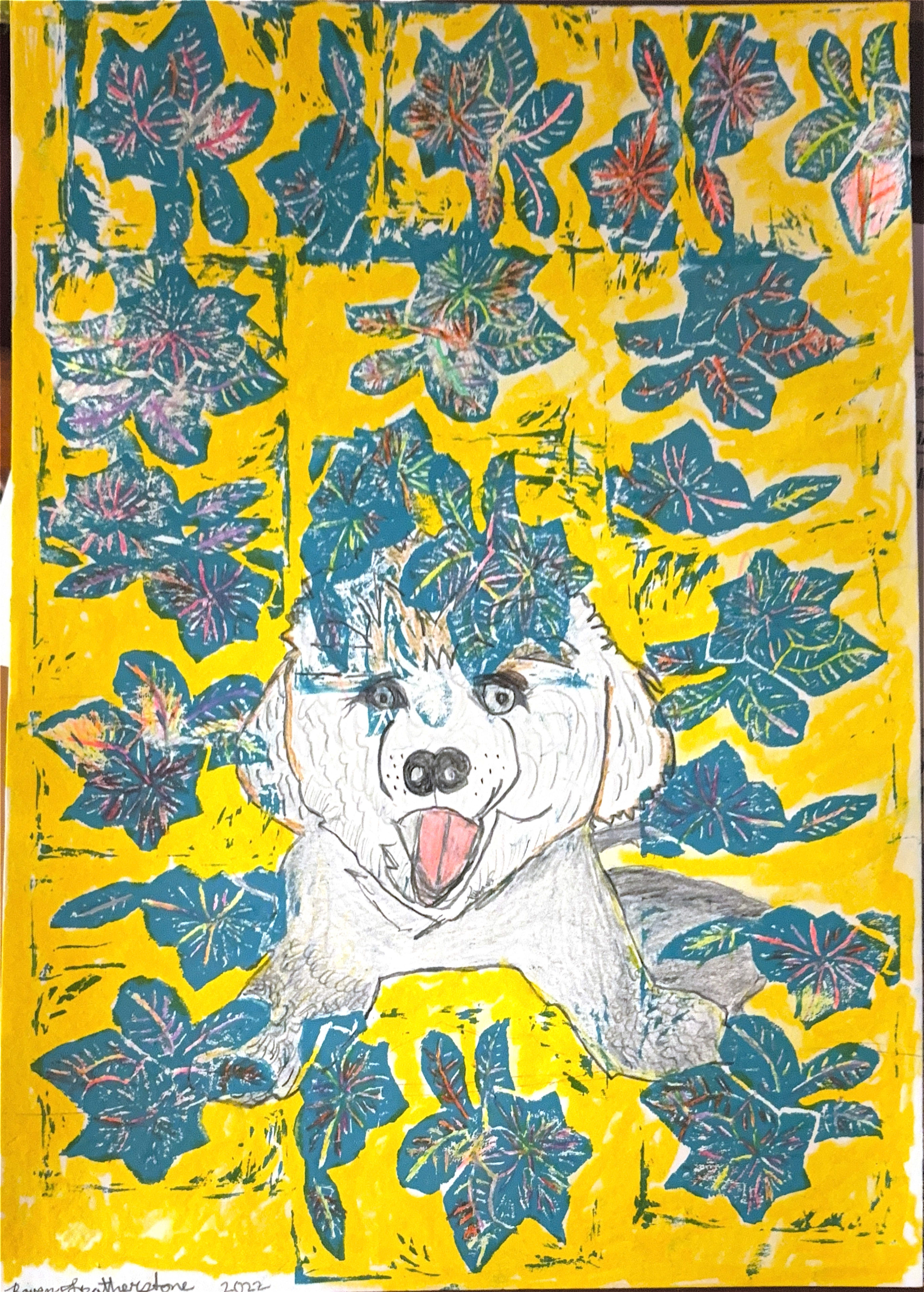 "Shadow" Mixed-media on paper 11"x14"  2022-2026