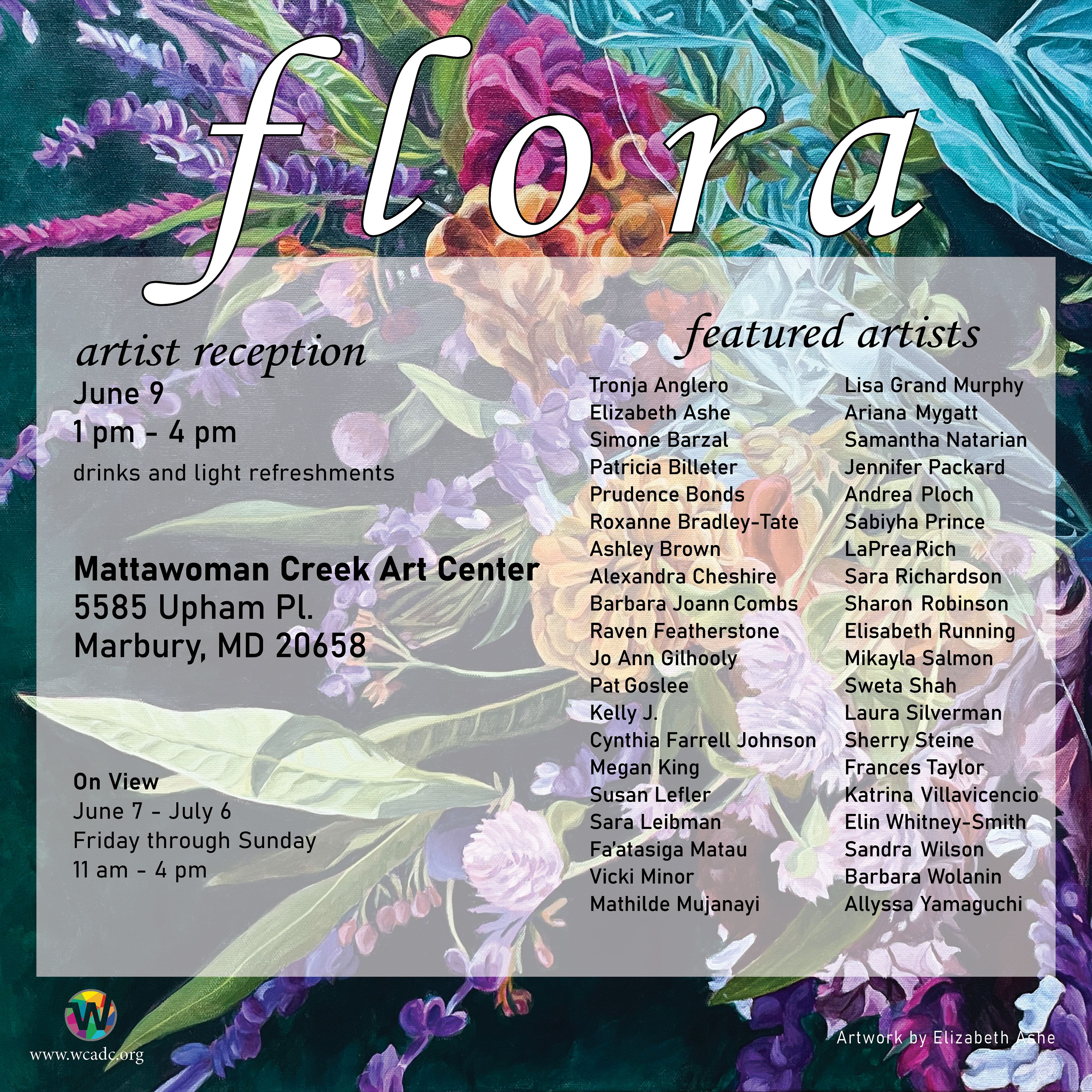 Juried Exhibition "Flora" at the Mattawoman Creek Art Center, 2024