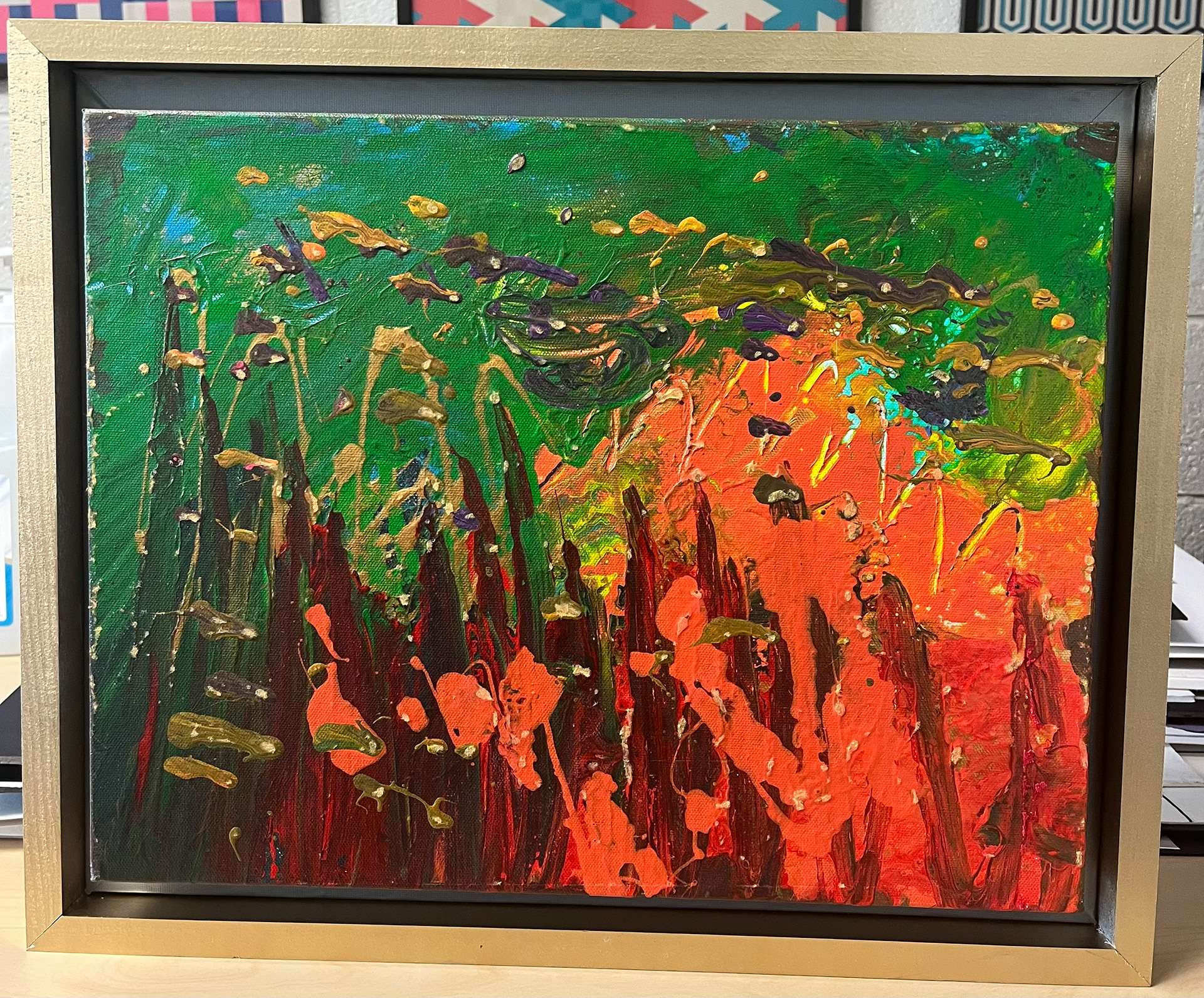 Series #5 20.5" x 21.5"  acrylic paints on canvas, 2021, $1,000.00