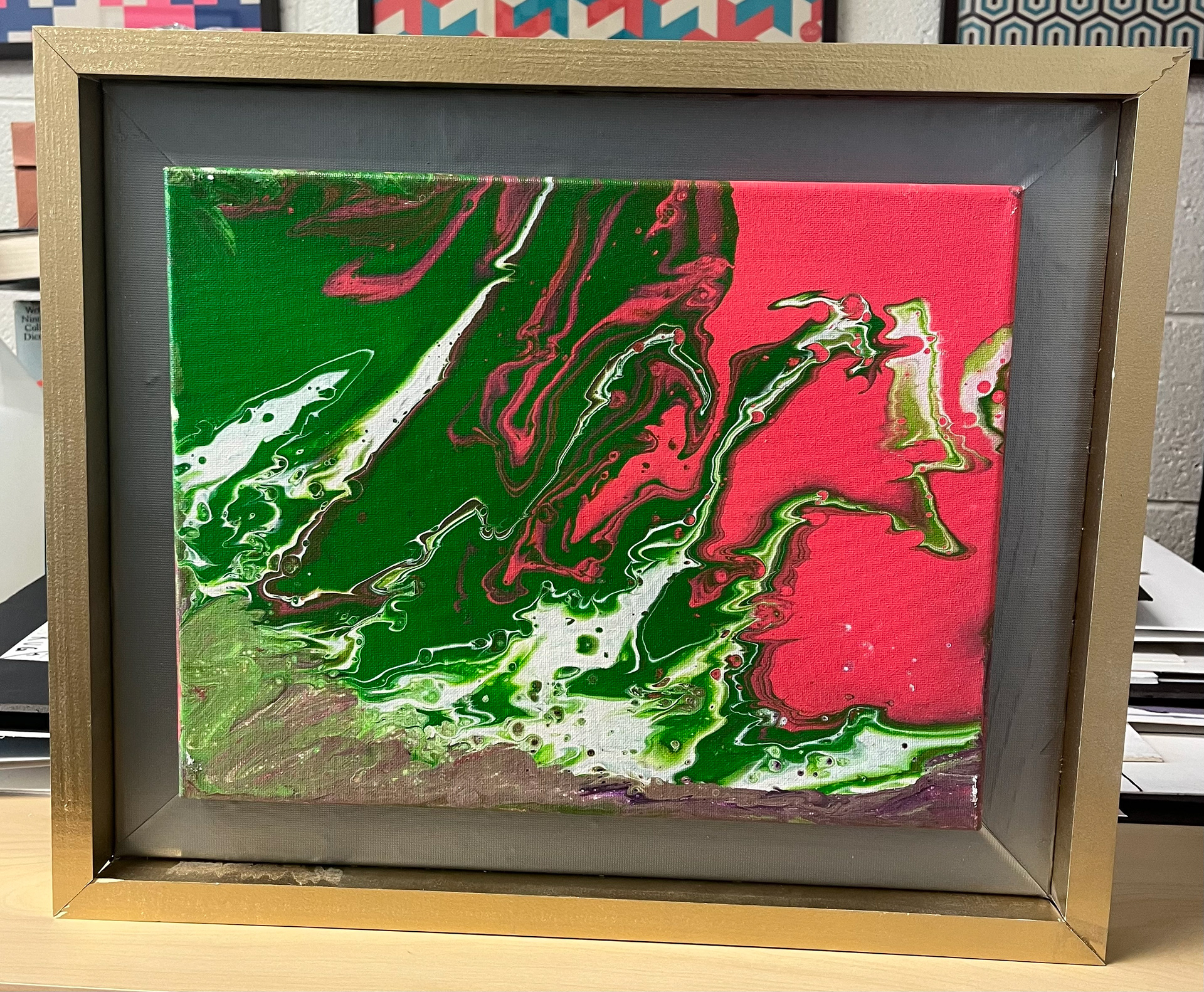 "Ocean waves" 14" x 11" acrylic paints on canvas, 2021, $800.00