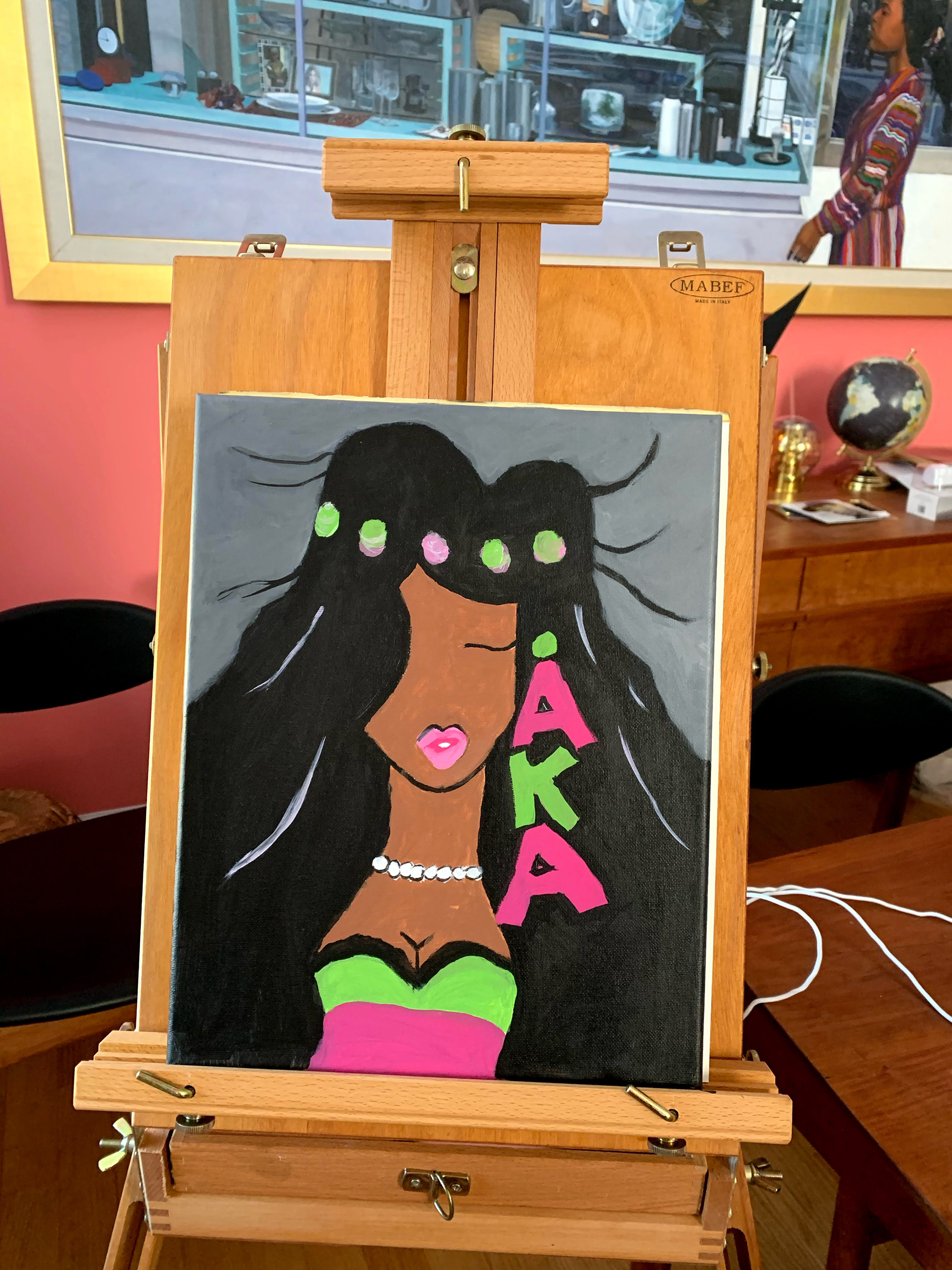 "Pretty in Pink" 20.5  x 24, acrylic on canvas