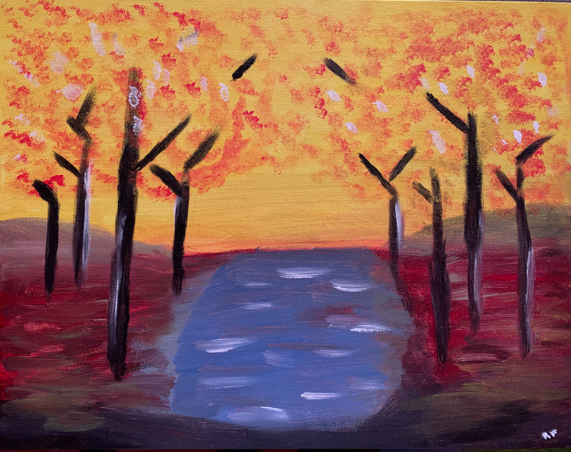 "Fall Leaves"  20.5 x 24, acrylic on canvas