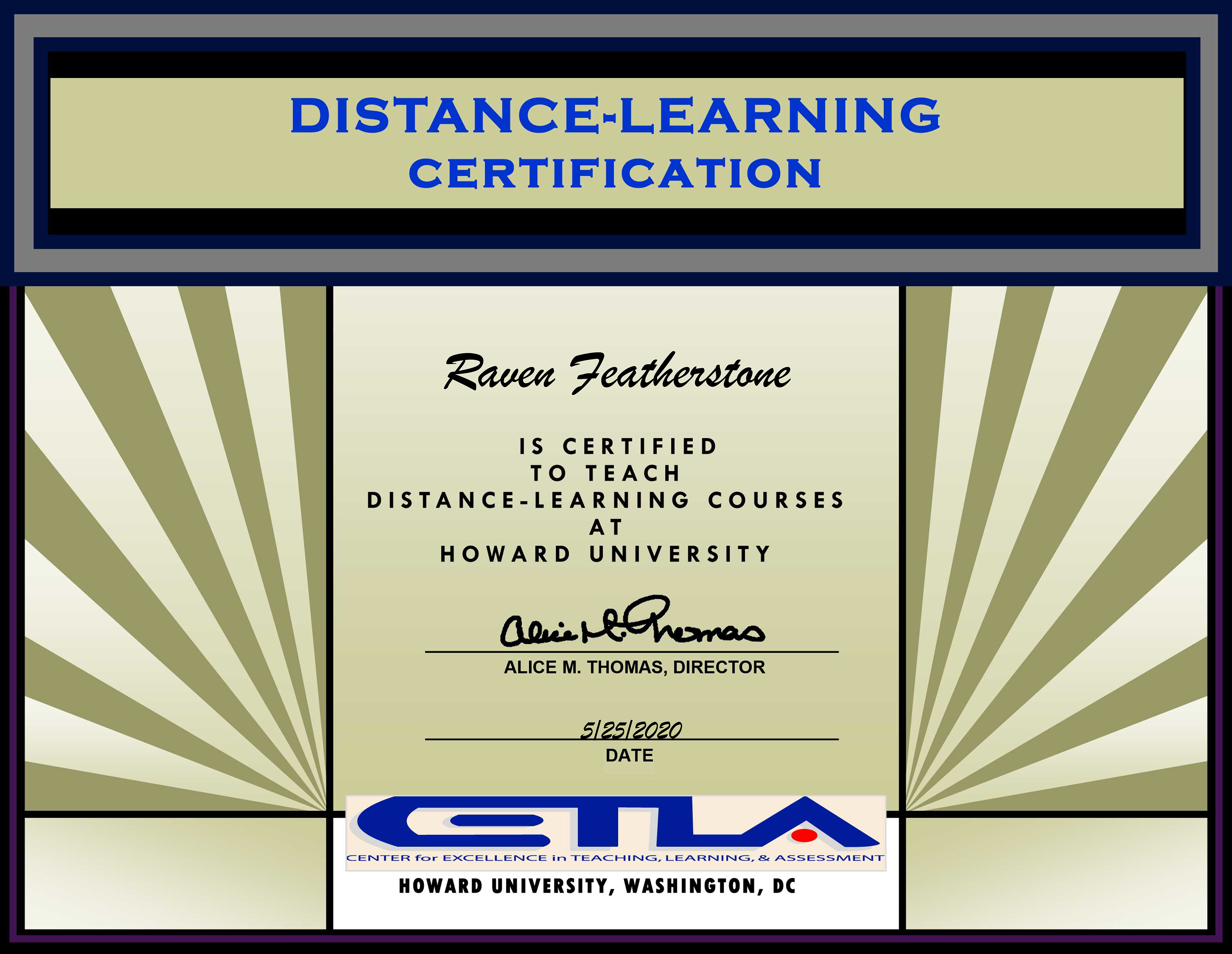 Certification Distance-Learning Course May 20, 2020